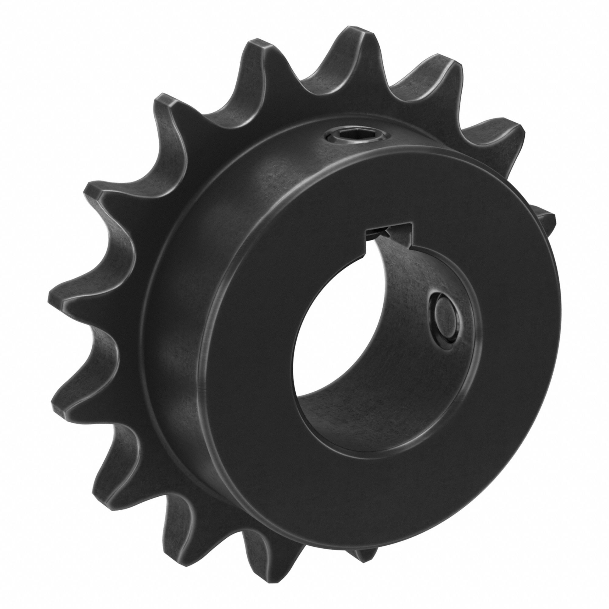 Single Strand Sprocket: 40, For 1/2 in Chain Pitch, 1 in Bore Dia, 16 Teeth, Steel