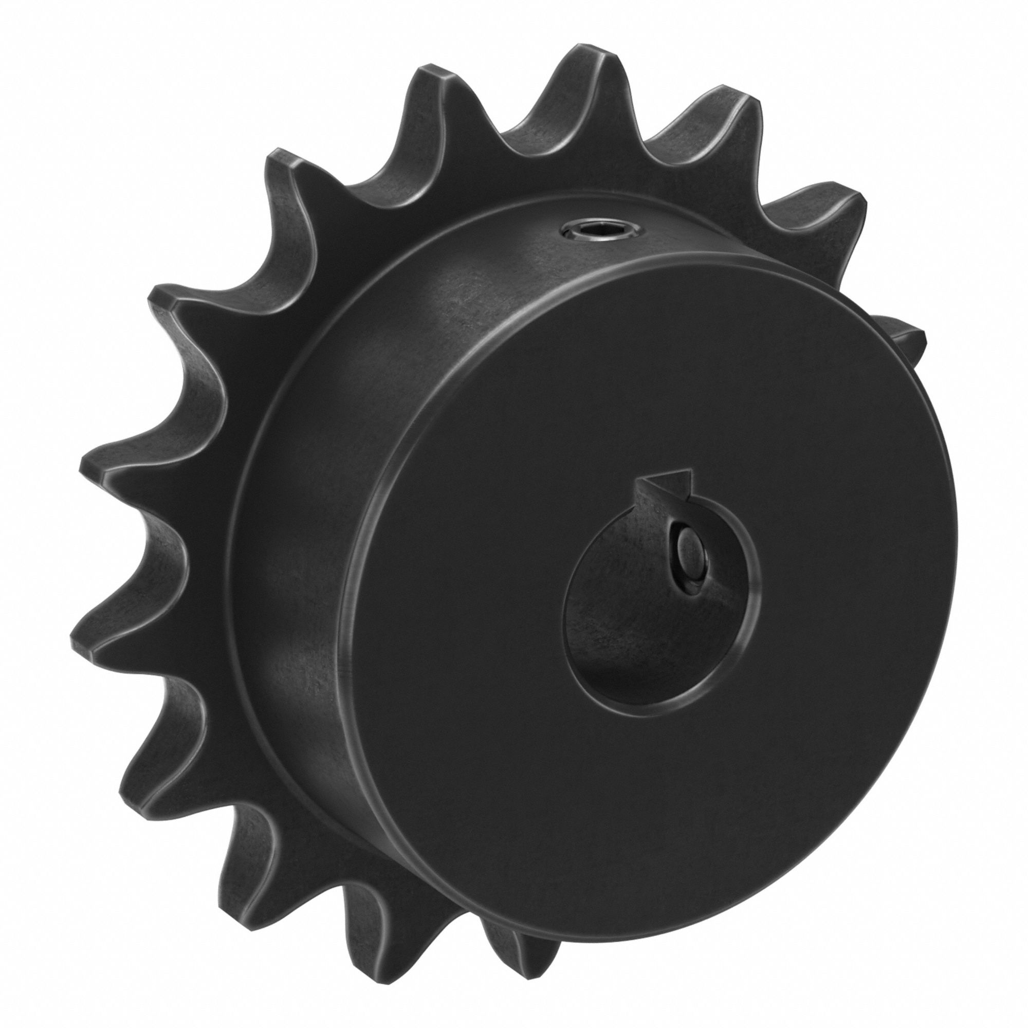 Single Strand Sprocket: 40, For 1/2 in Chain Pitch, 5/8 in Bore Dia, 17 Teeth, Steel