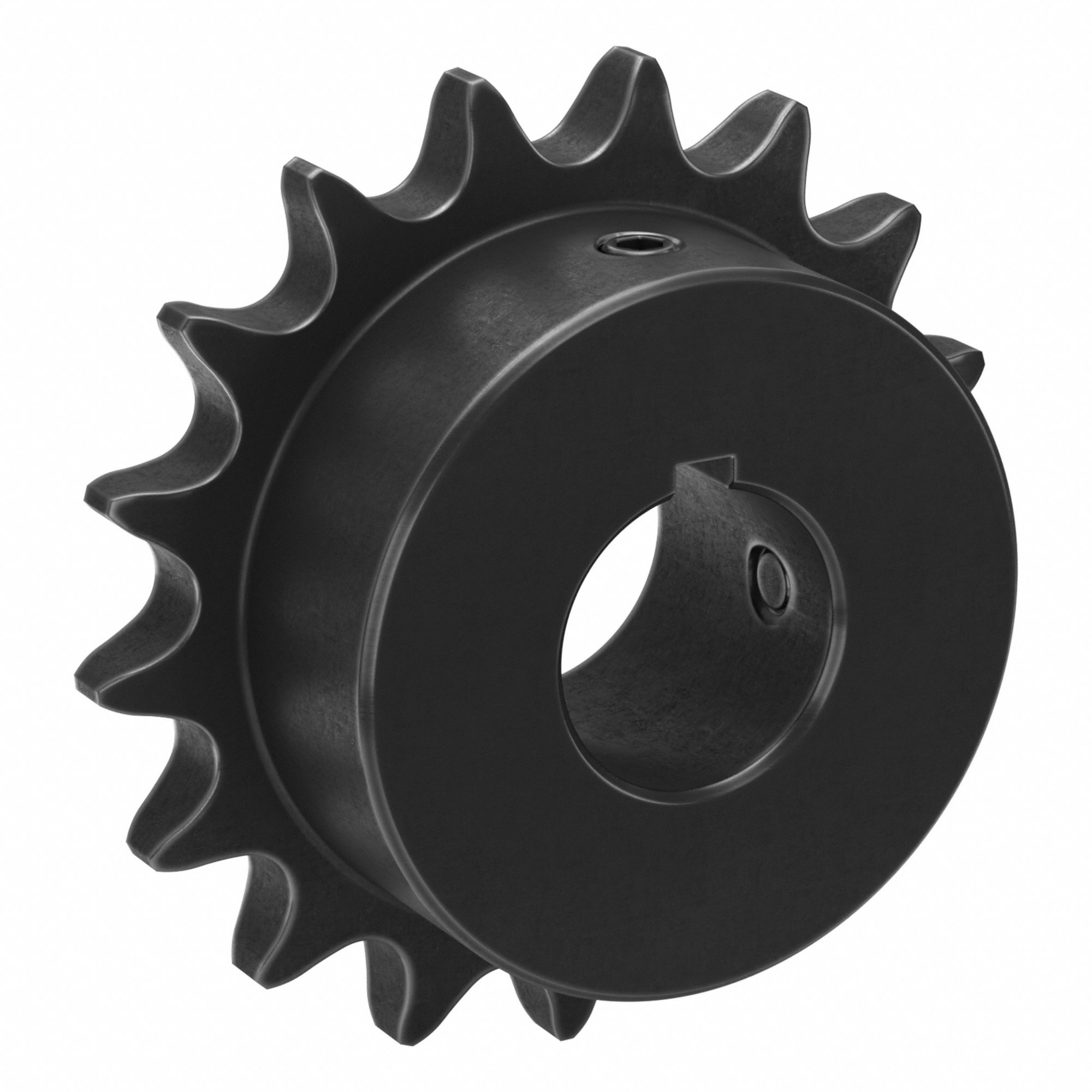 Single Strand Sprocket: 40, For 1/2 in Chain Pitch, 7/8 in Bore Dia, 17 Teeth, Steel