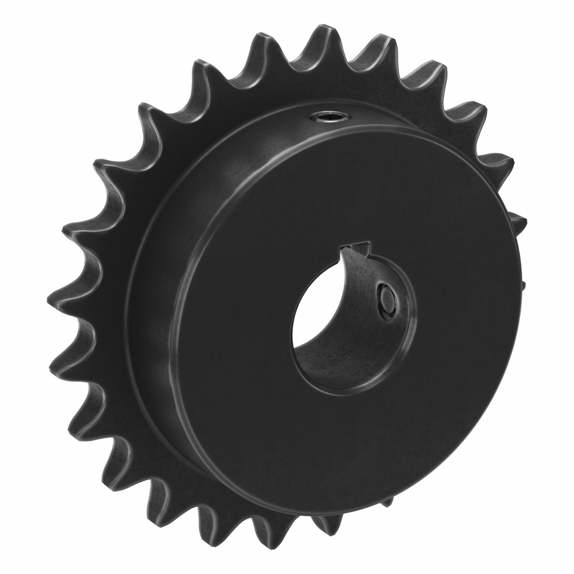 Single Strand Sprocket: 40, For 1/2 in Chain Pitch, 1 in Bore Dia, 24 Teeth, Steel