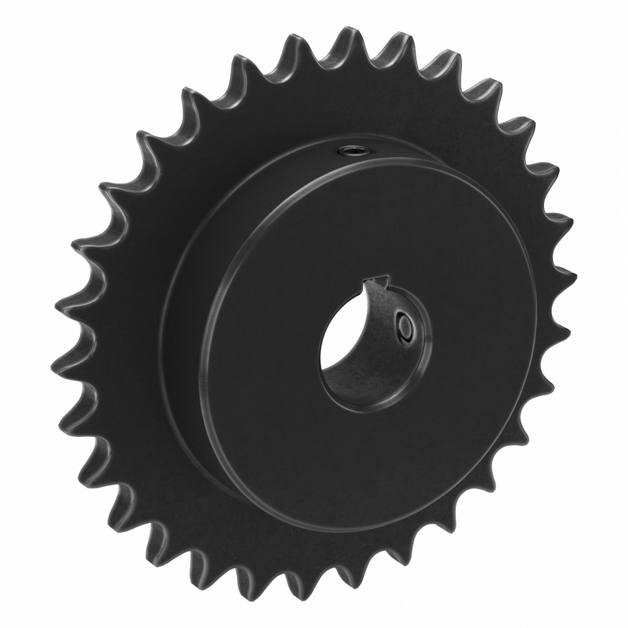Single Strand Sprocket: 40, For 1/2 in Chain Pitch, 1 in Bore Dia, 30 Teeth, Steel