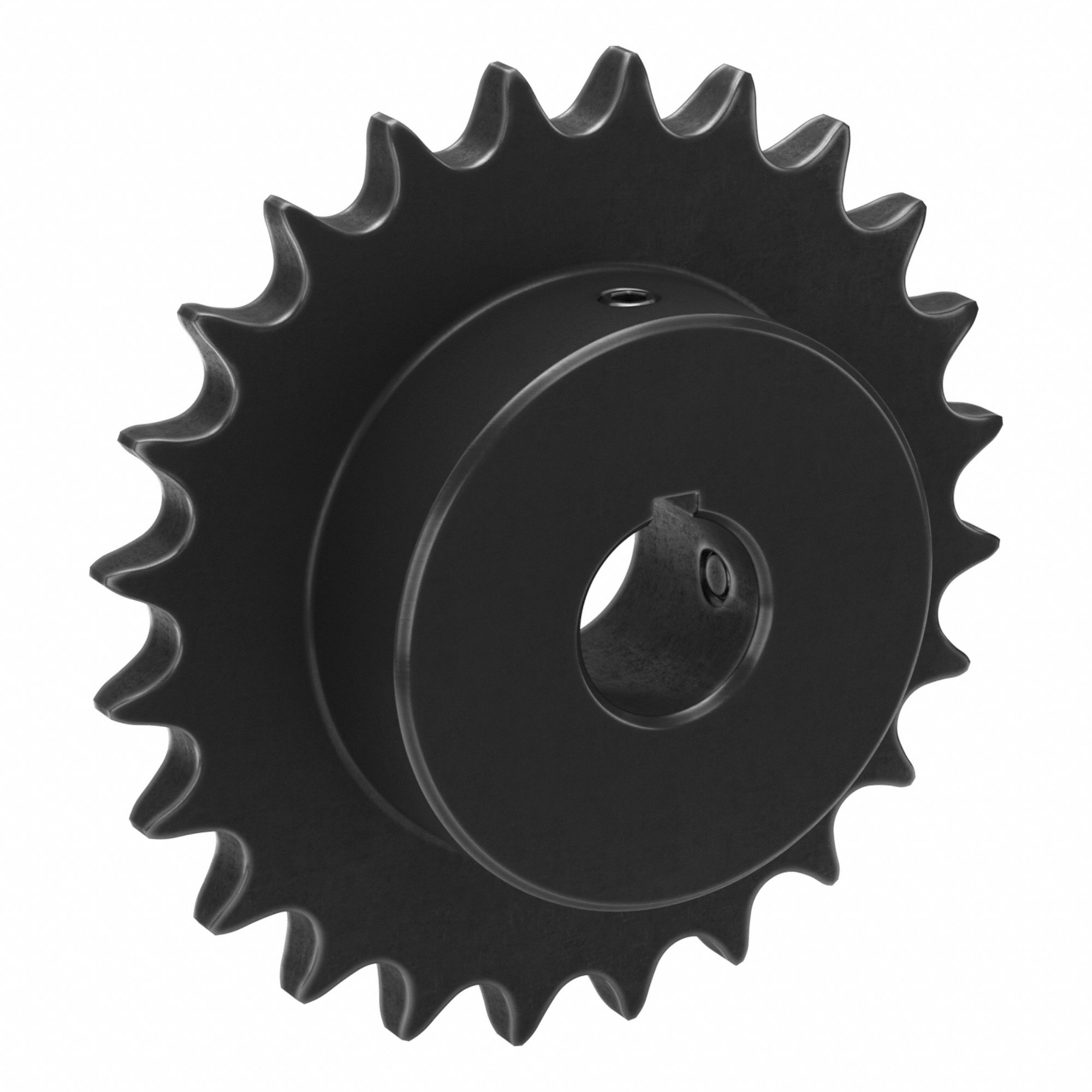 Single Strand Sprocket: 50, For 5/8 in Chain Pitch, 1 in Bore Dia, 24 Teeth, Steel