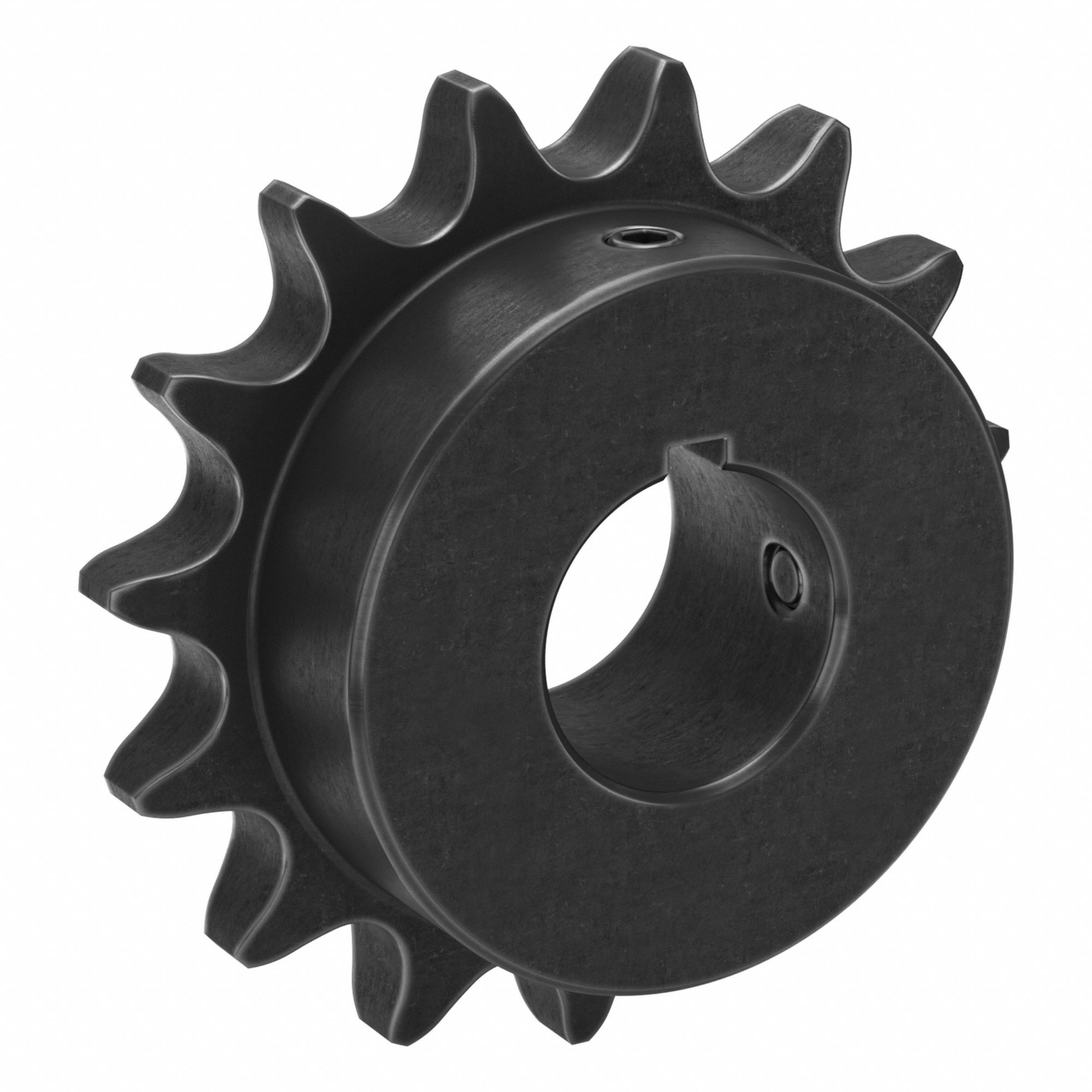 Single Strand Sprocket: 60, For 3/4 in Chain Pitch, 1 1/4 in Bore Dia, 15 Teeth, Steel