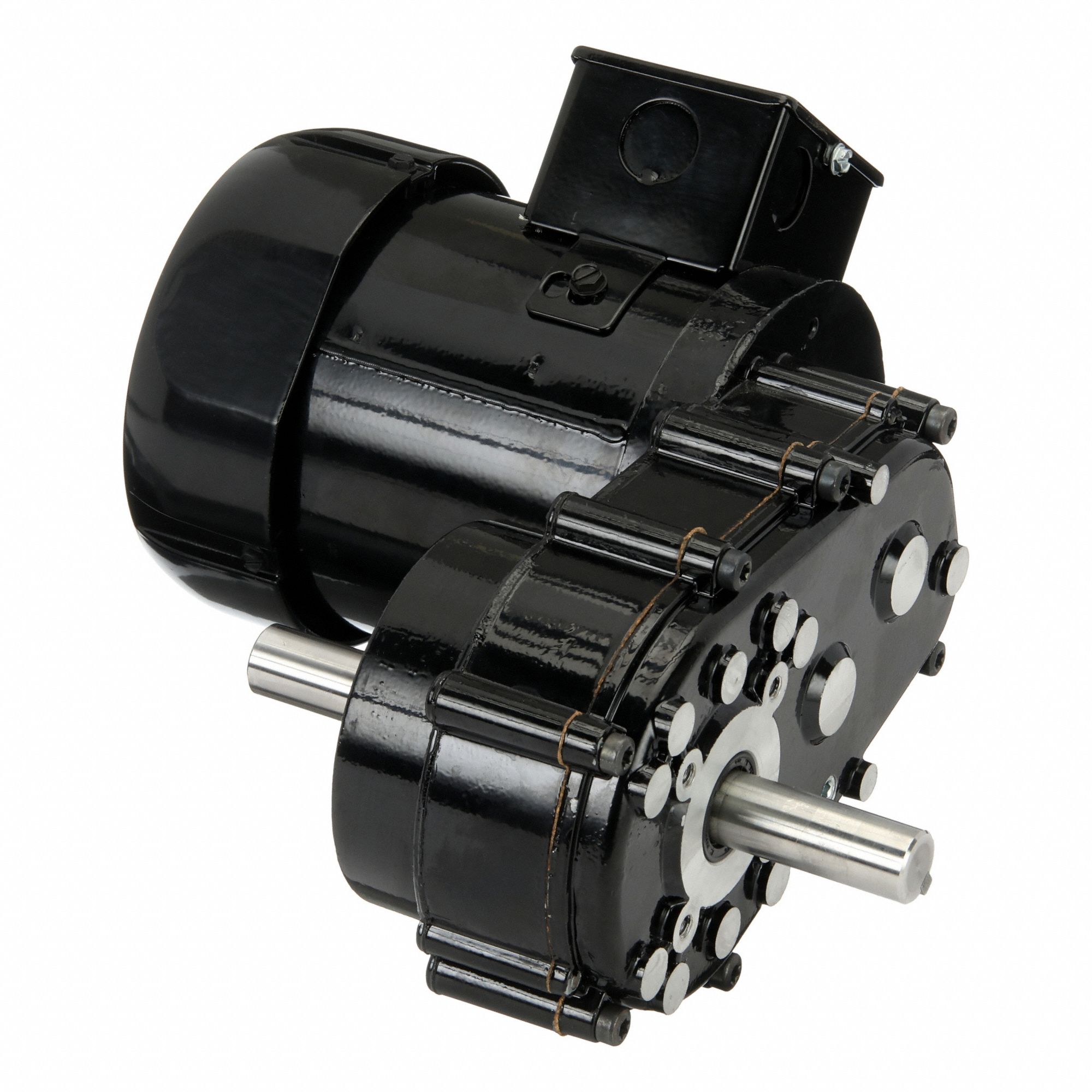 AC Gearmotor: Inline, Dual Output Shafts, PSC, TEFC, 6.5 RPM, 1, 100 in-lb Max Torque, CW/CCW