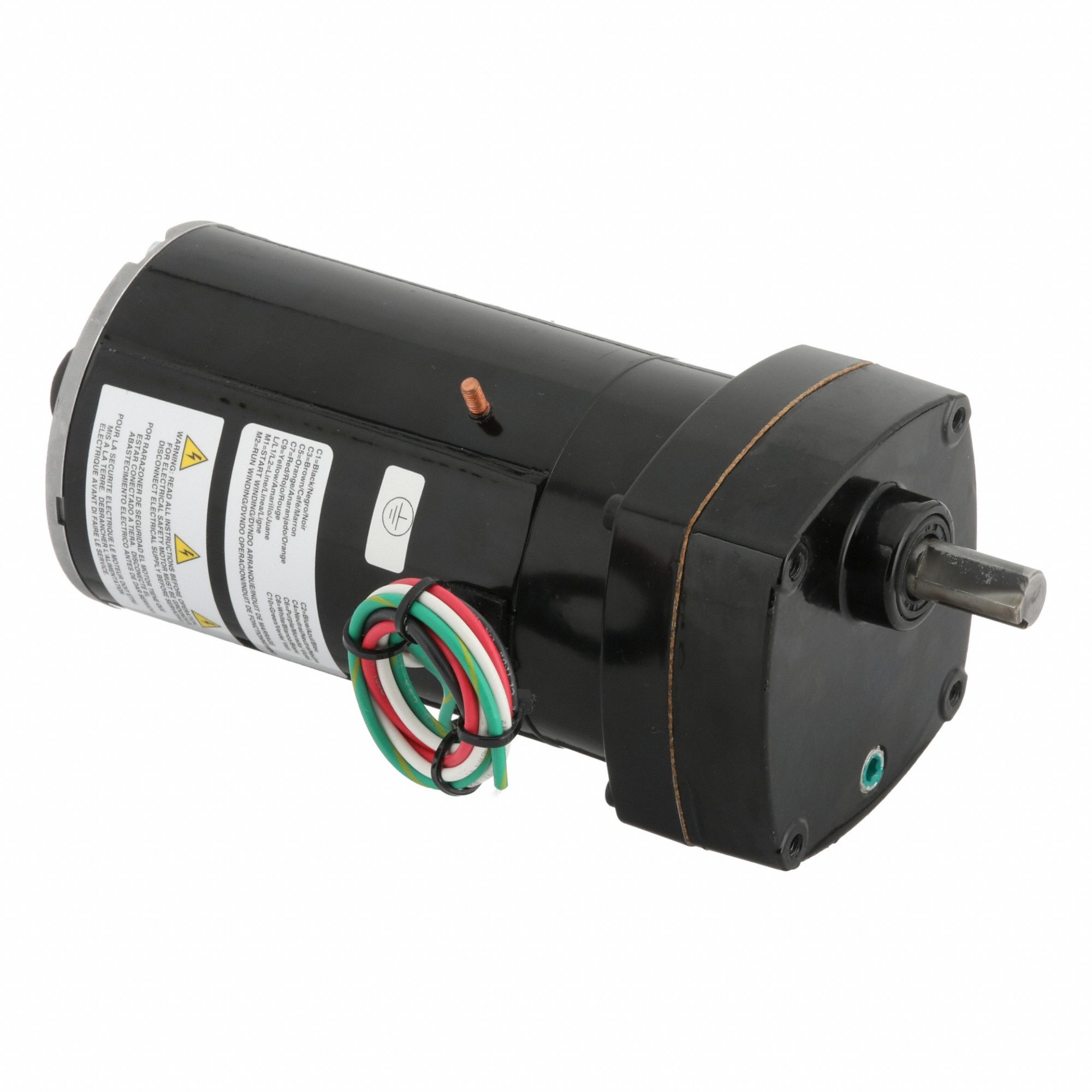 AC Gearmotor: Parallel, Single Output Shaft, PSC, TENV, 95 RPM, 30 in-lb Max Torque, 230V AC