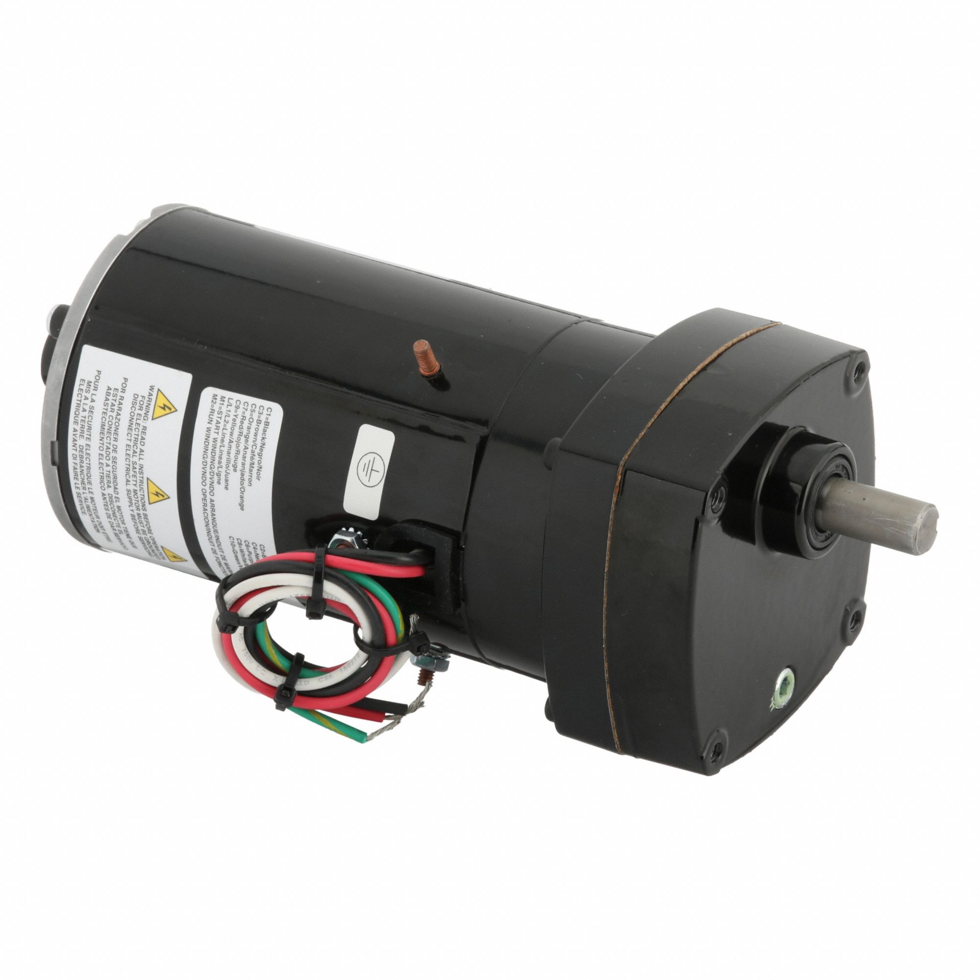 AC Gearmotor: Parallel, Single Output Shaft, PSC, TENV, 63 RPM, 46 in-lb Max Torque, 230V AC