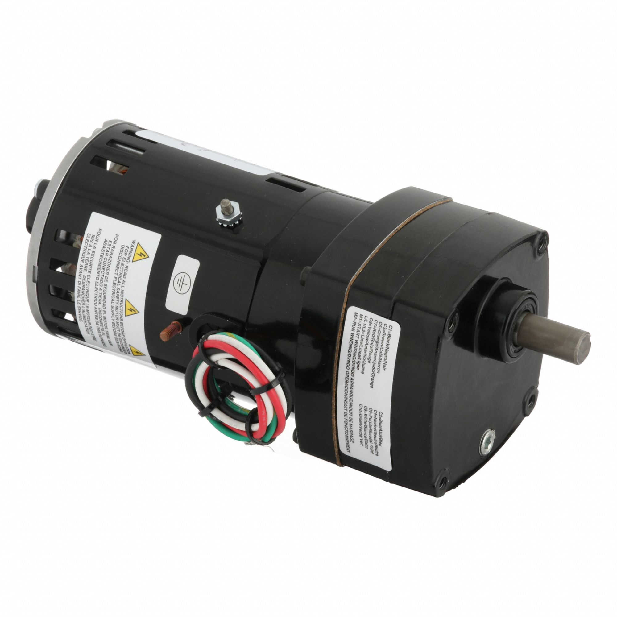 AC Gearmotor: Parallel, Single Output Shaft, PSC, Open, 4.5 RPM, 100 in-lb Max Torque, CW/CCW