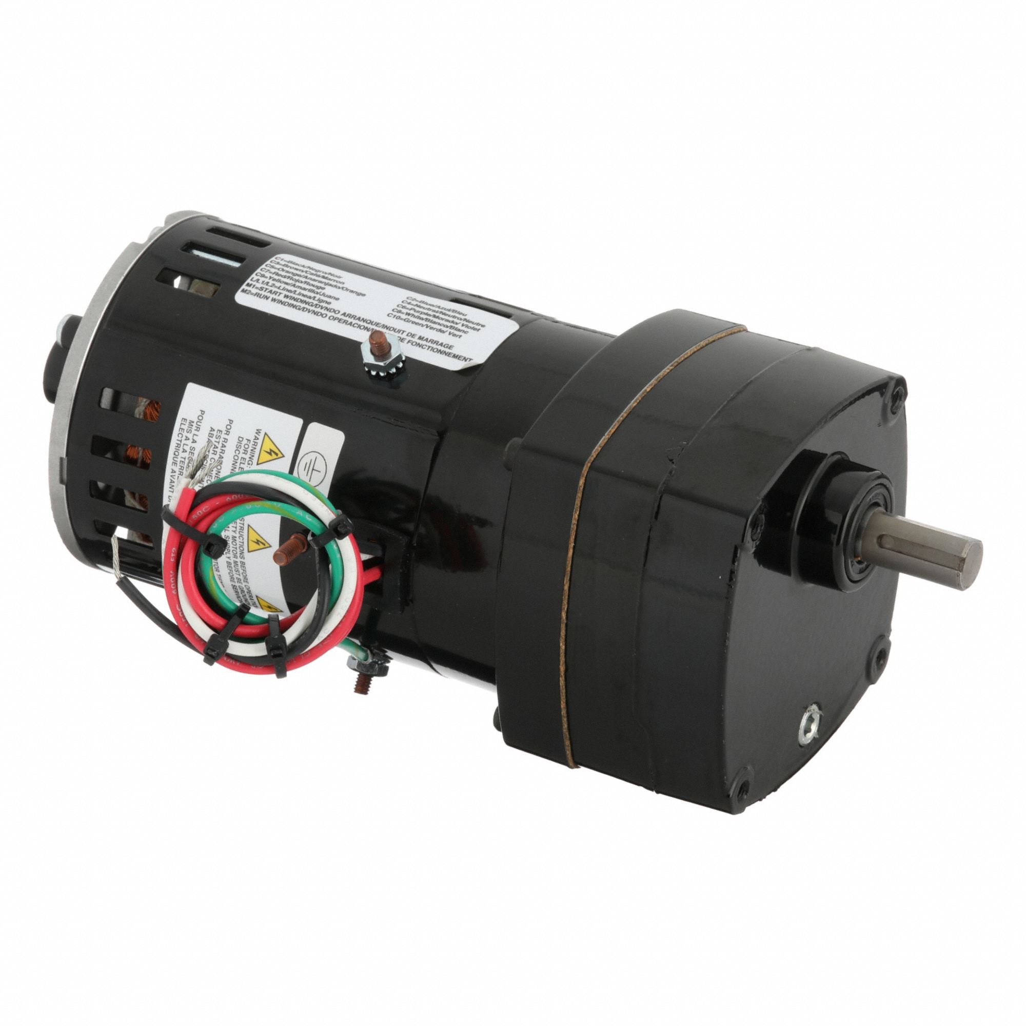 AC Gearmotor: Parallel, Single Output Shaft, PSC, Open, 2.3 RPM, 100 in-lb Max Torque, CW/CCW