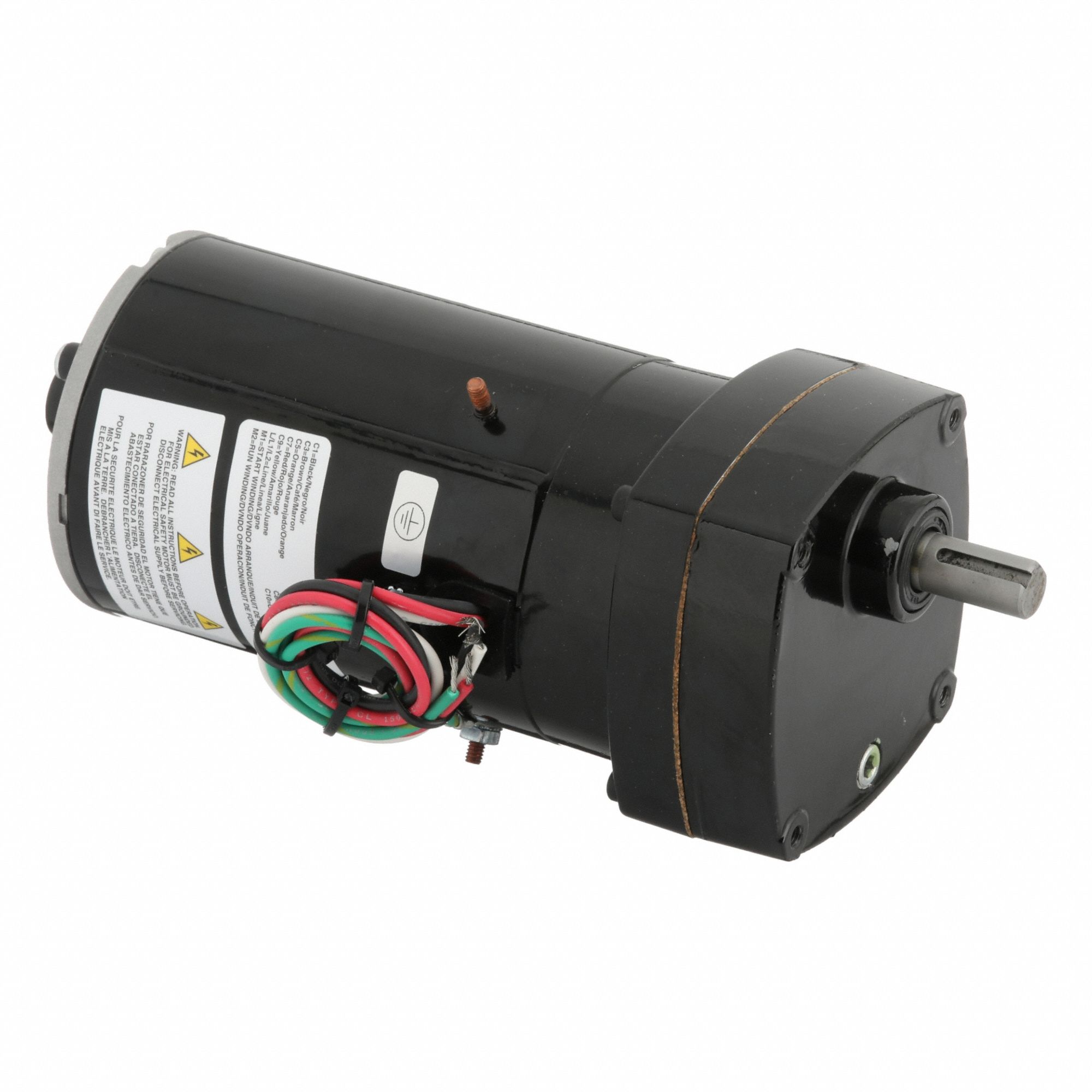AC Gearmotor: Parallel, Single Output Shaft, PSC, TENV, 17 RPM, 100 in-lb Max Torque, 230V AC