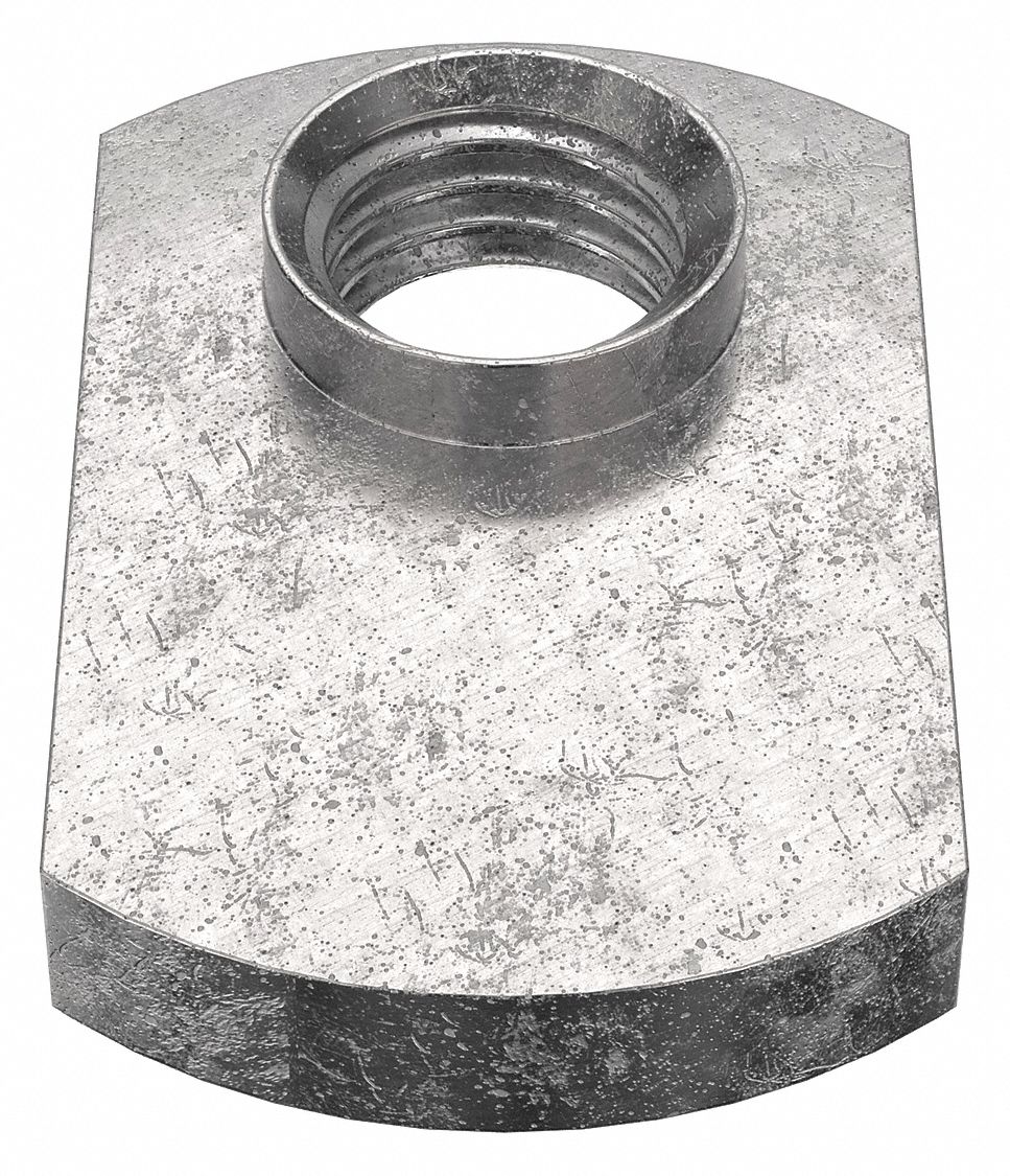 WELD NUT, 5/16"-24 THREAD, TAB, 9/64 IN BASE H, ⅝ IN BASE W, 1⅛ IN BASE L, PLAIN FINISH, 10 PK