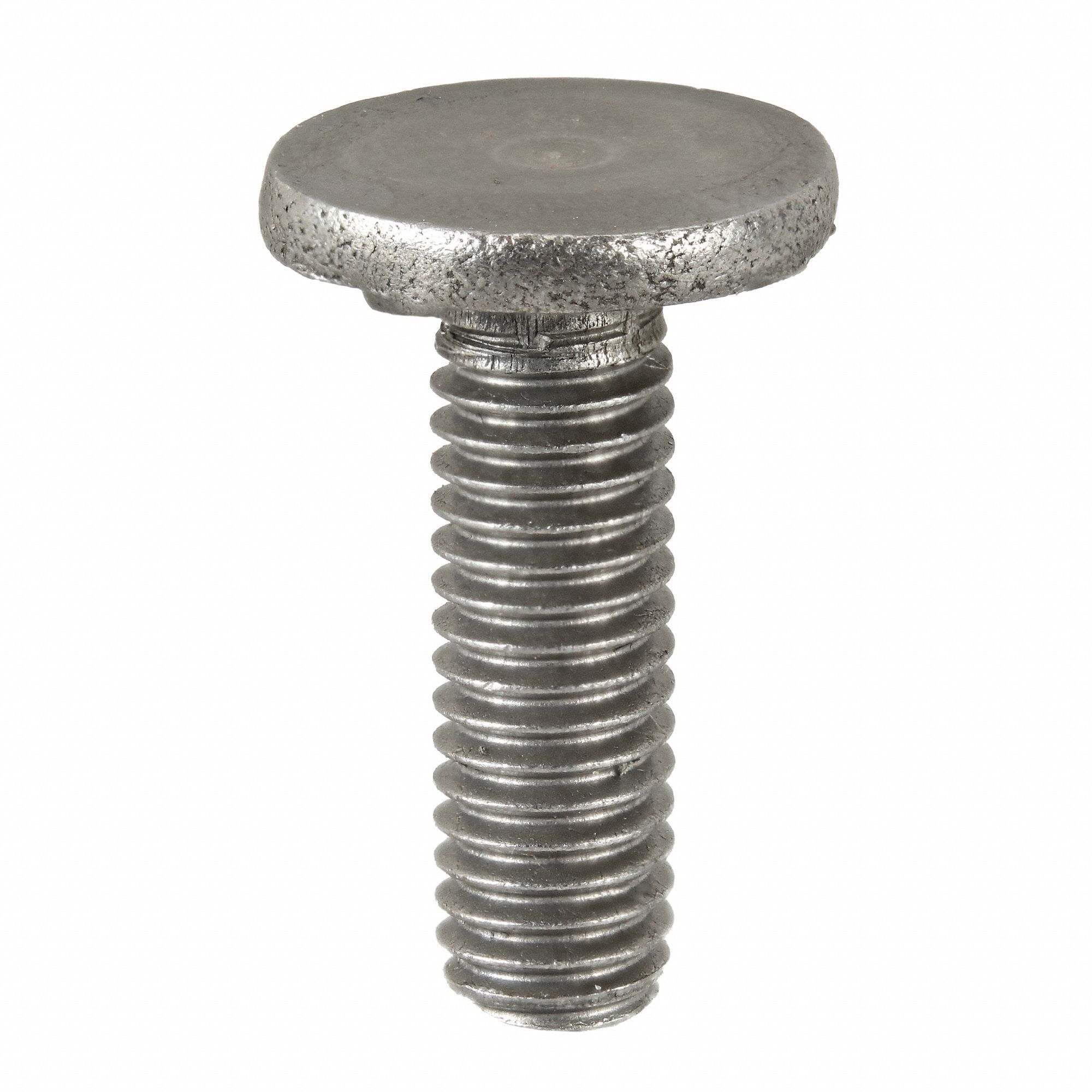 Mountable Threaded Stud: #10-32 Thread Size, Round Base, Bottom Weld, Steel, 1 in Stud Lg, 100 PK