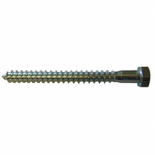 Grainger Approved Hex Head Lag Screw 38 Size 1 14 In Lg Steel Zinc Plated Fully Threaded 