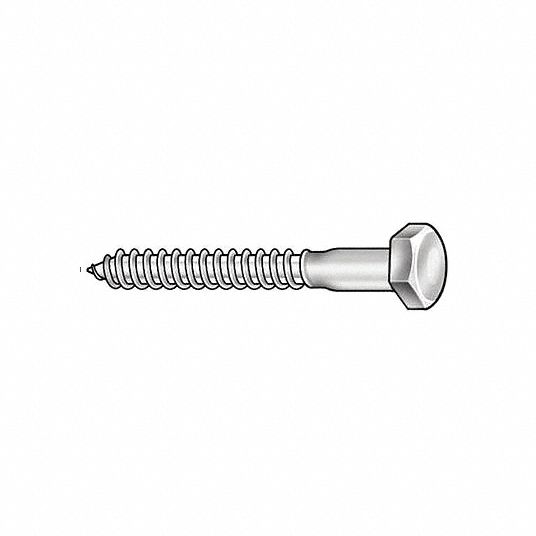 FABORY Hex Lag Screw, Zinc, 1/2x4 L, PK25 1LE18U08280.050.0400 Grainger