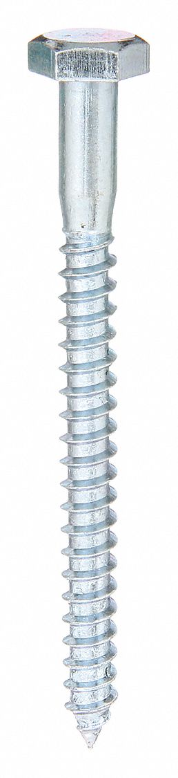 HEX HEAD LAG SCREW, 5/16 IN SIZE, 3 IN L, STEEL, ZINC PLATED, PARTIAL THREAD, 100 PK