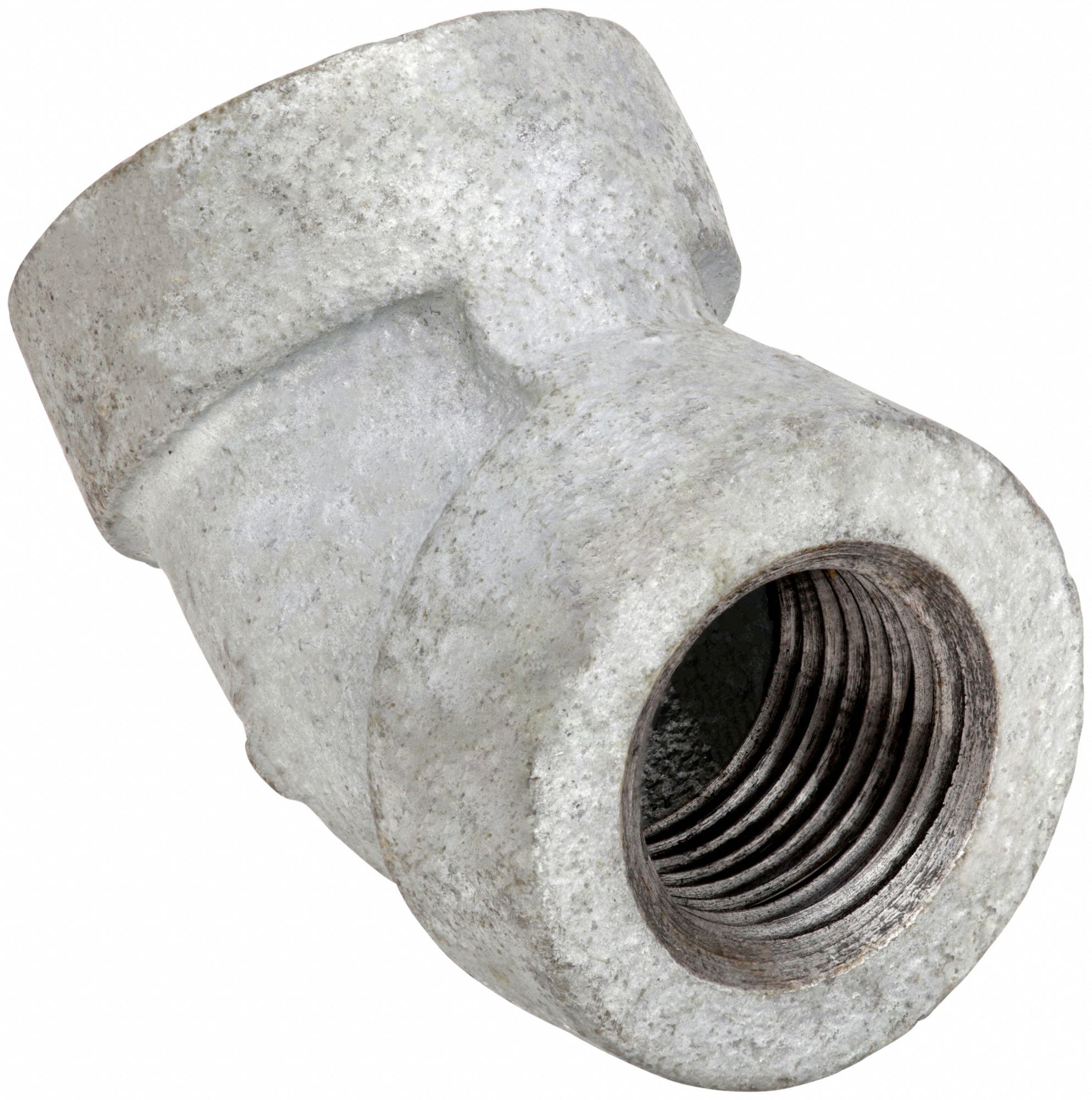 45 °  ELBOW: MALLEABLE IRON, 1½ IN X 1½ IN, NPT X NPT THREAD, CLASS 300