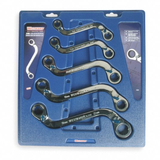 WESTWARD, Alloy Steel, Chrome, Box End Wrench Set 1LCE81LCE8 Grainger