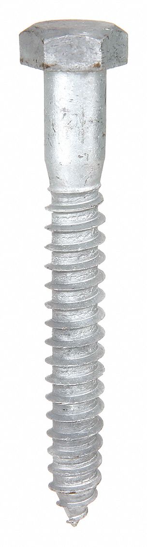 HEX HEAD LAG SCREW, 3/8 IN SIZE, 8 IN L, STEEL, HOT DIPPED GALVANIZED, ASME B18.2.1, HEX, 50 PK