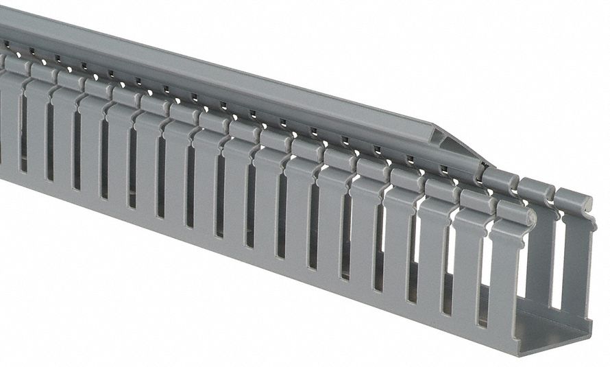 PANDUIT Wiring Duct for Hinged Covers 1 1/2 in Nom Wd, 2.6 in Slot Ht