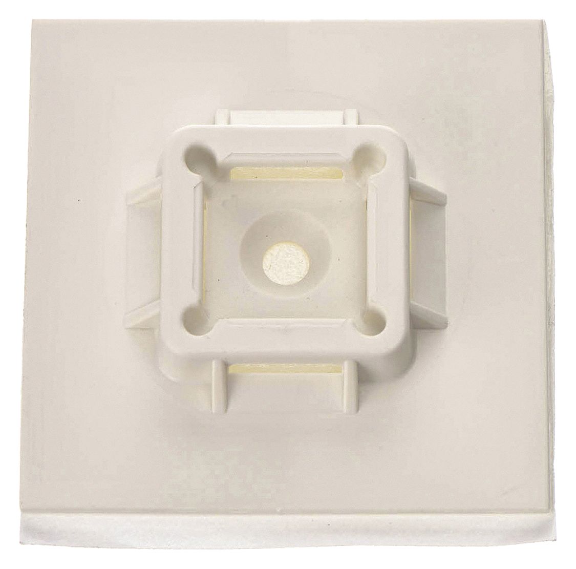 BASE MONTAGE SERRE-CÂBLES, FENTE 0,42 PO LA, FENTE 0,09 PO H, BLANC, 1,5 PO LA, PQ DE 50