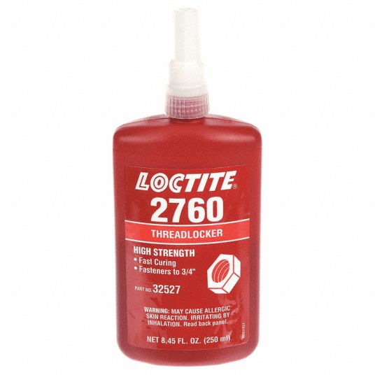 LOCTITE 2760 Series HighStrength Threadlocker, Red Liquid, 250 mL