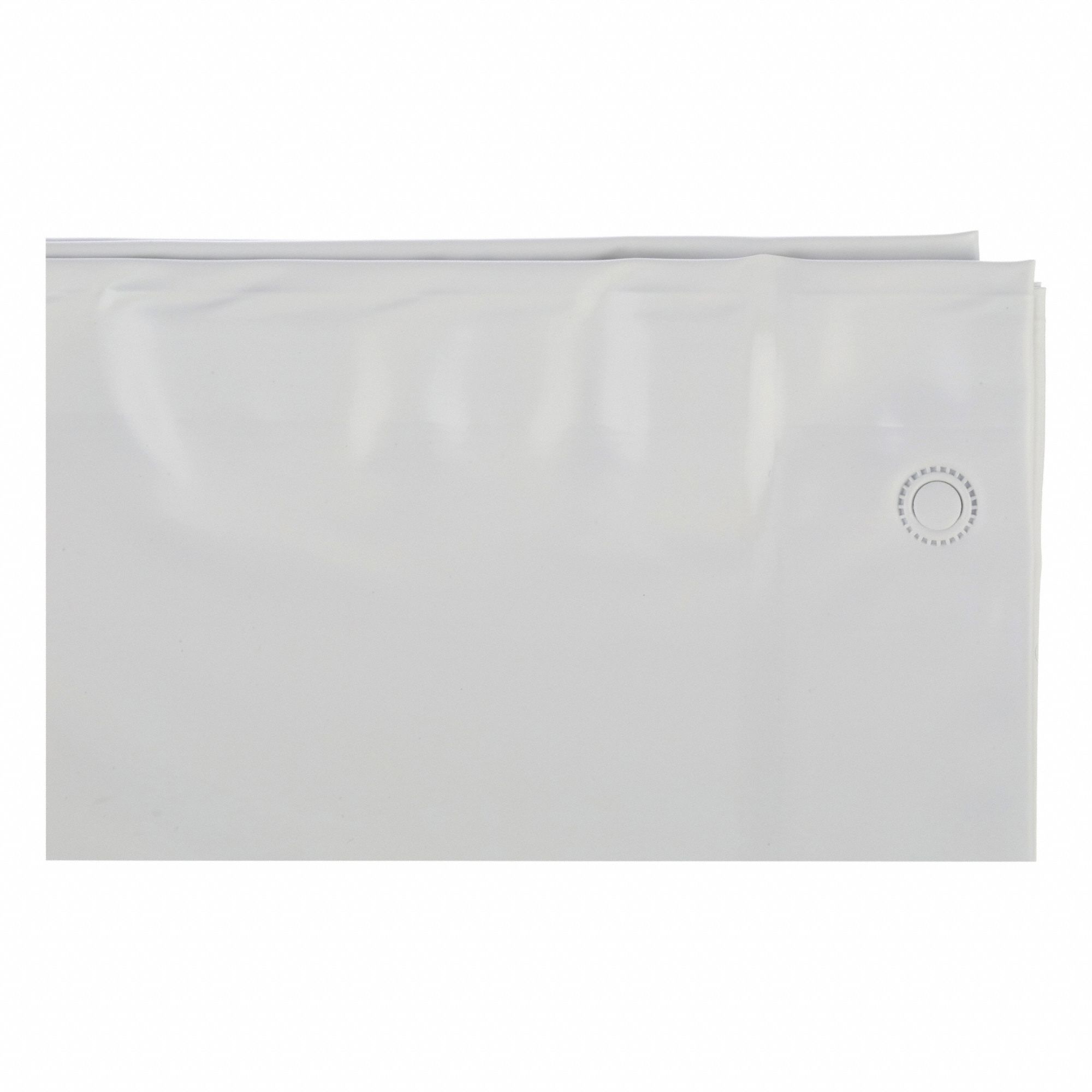 Shower Curtain: 36 in Curtain Wd, 72 in Hanging Lg, Vinyl, White, Solid, Std Grommets