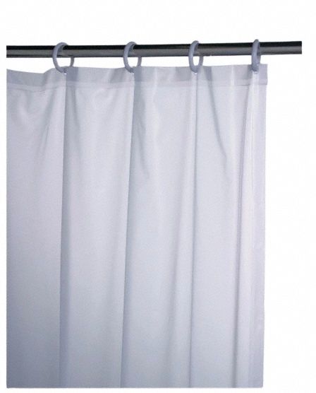 SHOWER CURTAIN: 7230-00-849-9839, VINYL, WHITE, 36 IN W, 72 IN X 36 IN, 36 IN