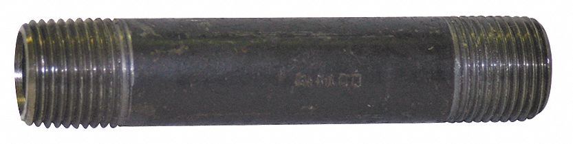 Black Steel Sch/40 Threaded Pipe Nipple Coyote Gear 2" NPT x 4" Long 
