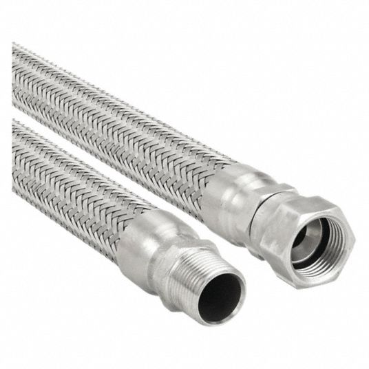 1/2 in Hose Inside Dia., 5.5 in Dynamic Min. Bend Radius (In.), Flexible  Metal Hose Assembly - 1LNB2