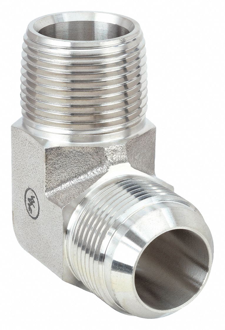 Male Elbow, 90 Degrees: 1 5/16 in -12 Thread Size, Flare x MNPT, 90° Elbow