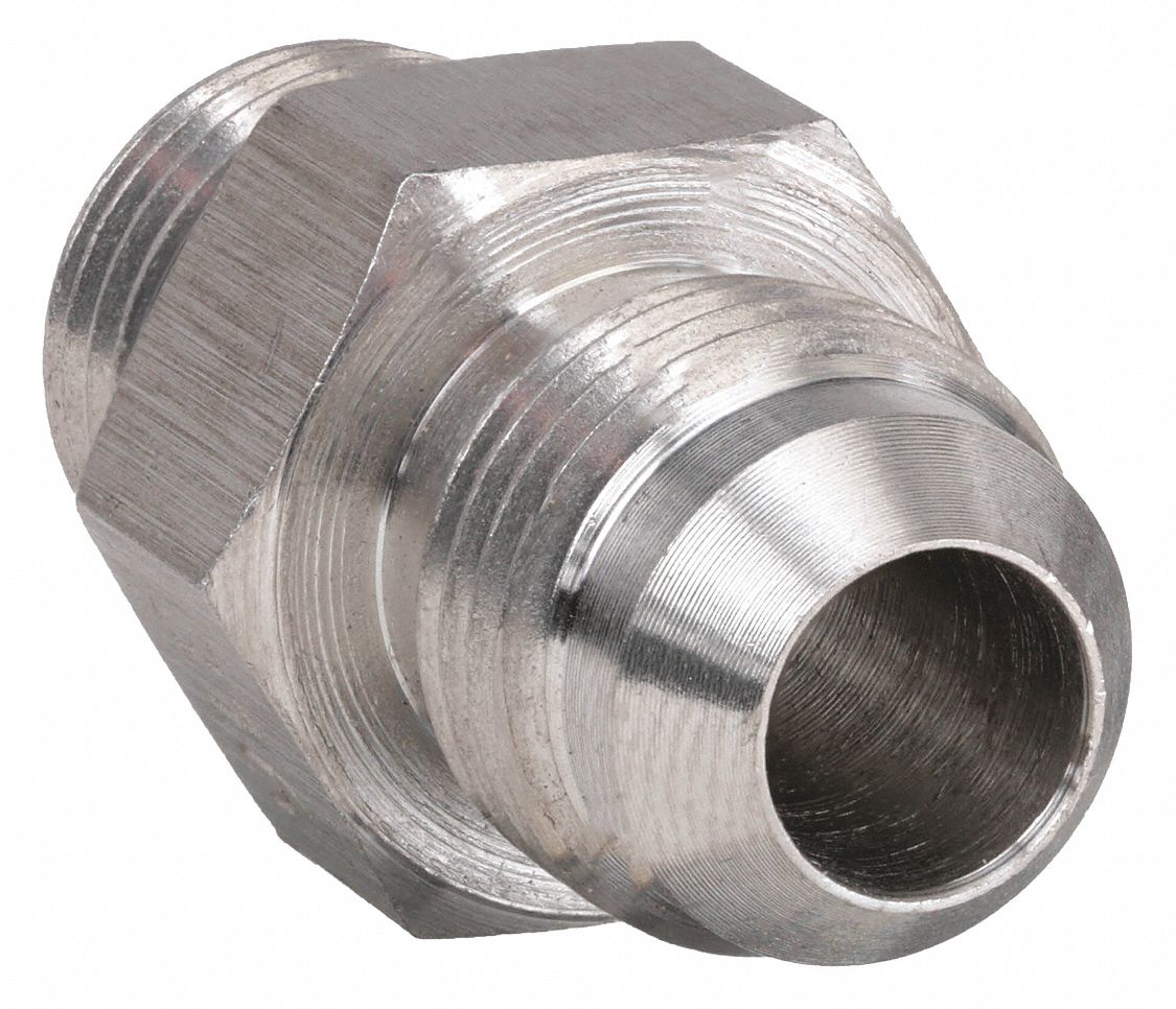 MALE CONNECTOR, 7/16"-20 THREAD SIZE, JIC X O-RING BOSS, CONNECTOR, 37 °