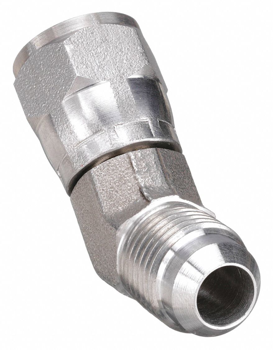 Male Elbow, 45 Degrees: 1 5/16 in -12 Thread Size, Flare x JIC, 45° Elbow