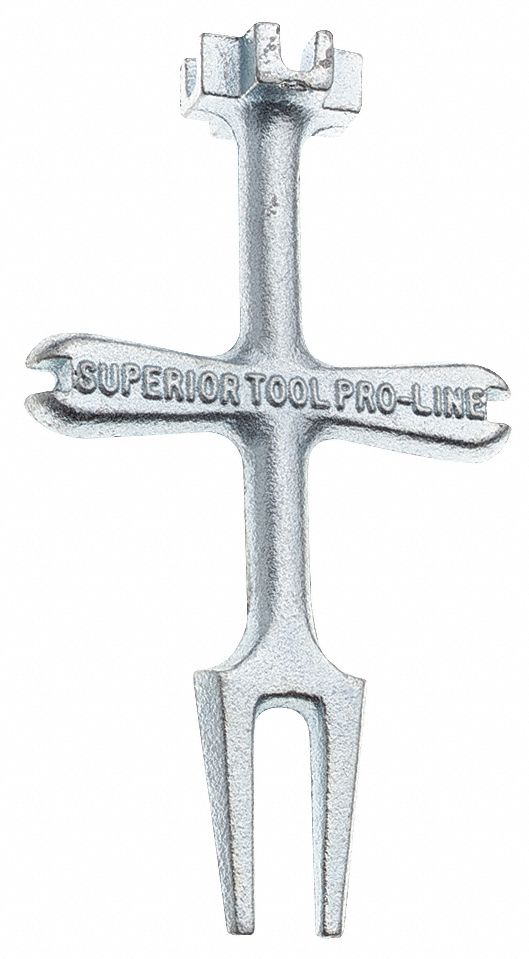 PLUG WRENCH, ZINC, 5 7/8 IN HANDLE L, NPT, 1 15/16 IN OVERALL W, 6 IN, NOT ADJUSTABLE