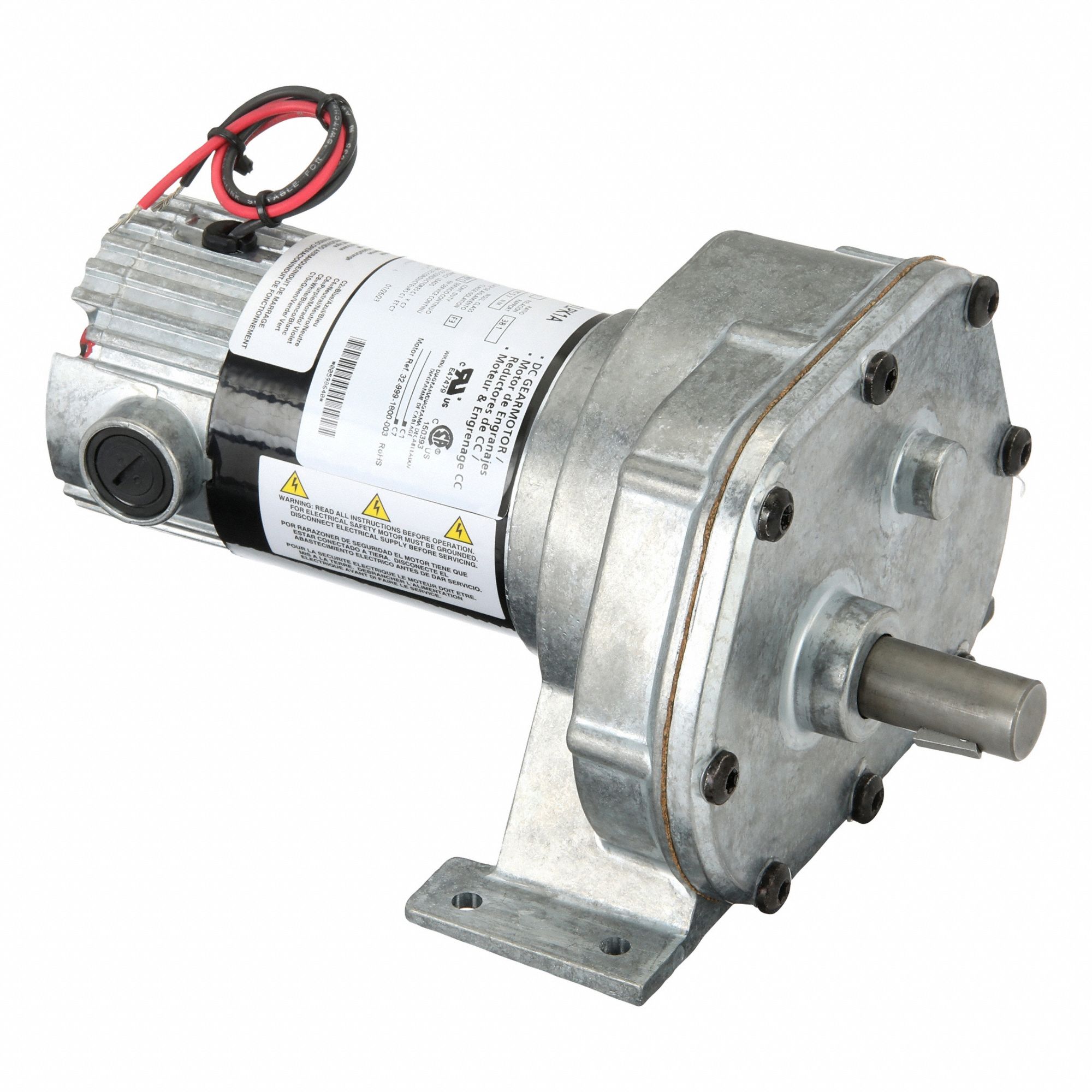 DC Gearmotor: Parallel, 12V DC, TENV, 84 RPM, 50 in-lb Max Torque, 1/10 hp Input Horsepower