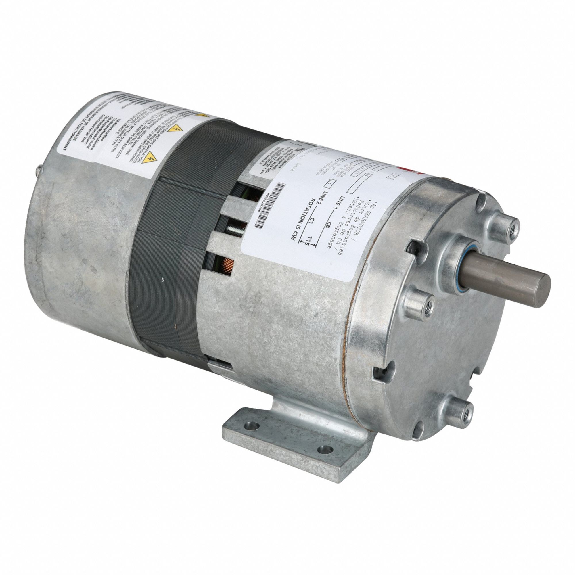 AC Gearmotor: Parallel, Single Output Shaft, Shaded Pole, Open, 30 RPM, 113 in-lb Max Torque
