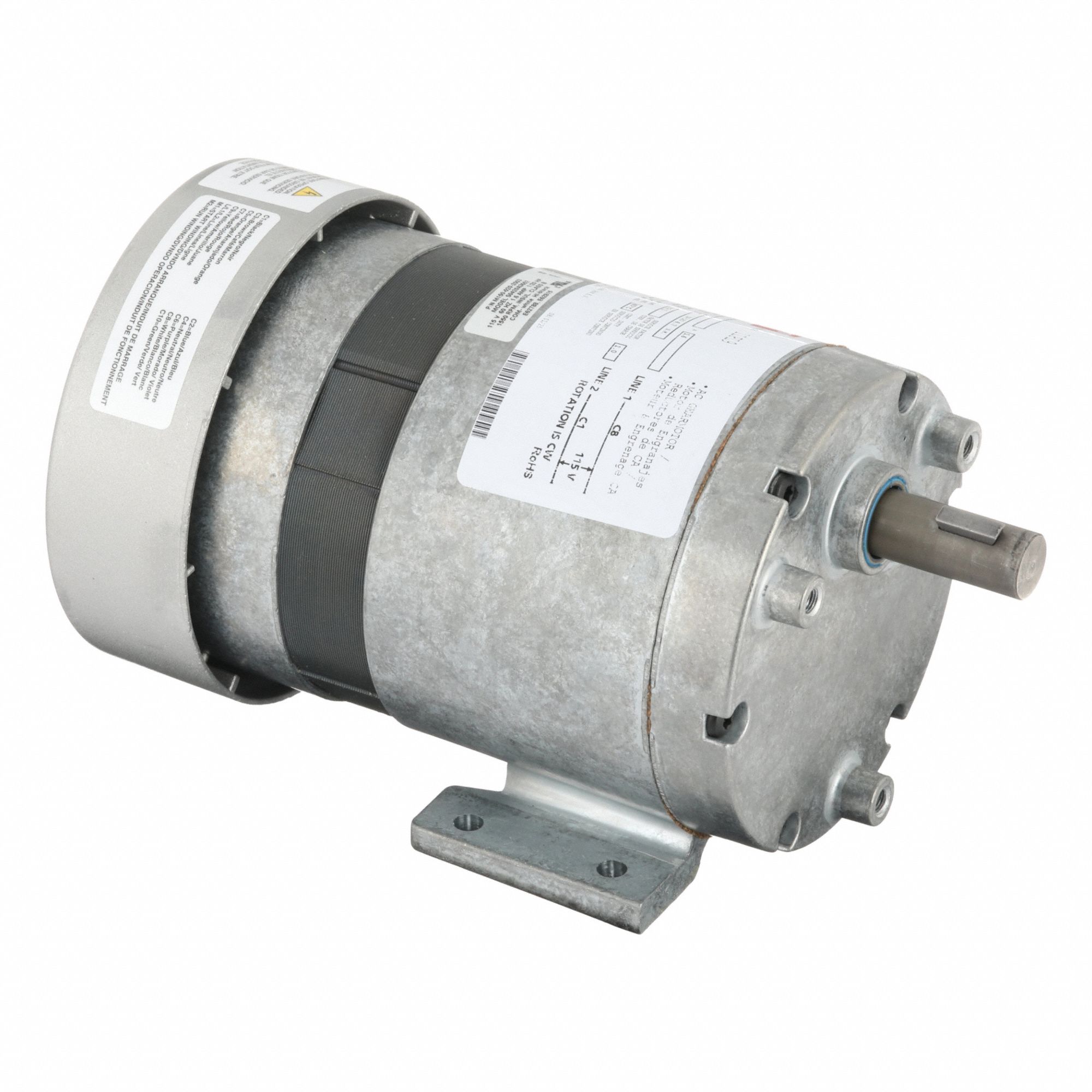 AC Gearmotor: Parallel, Single Output Shaft, Shaded Pole, TEFC, 30 RPM, 42 in-lb Max Torque