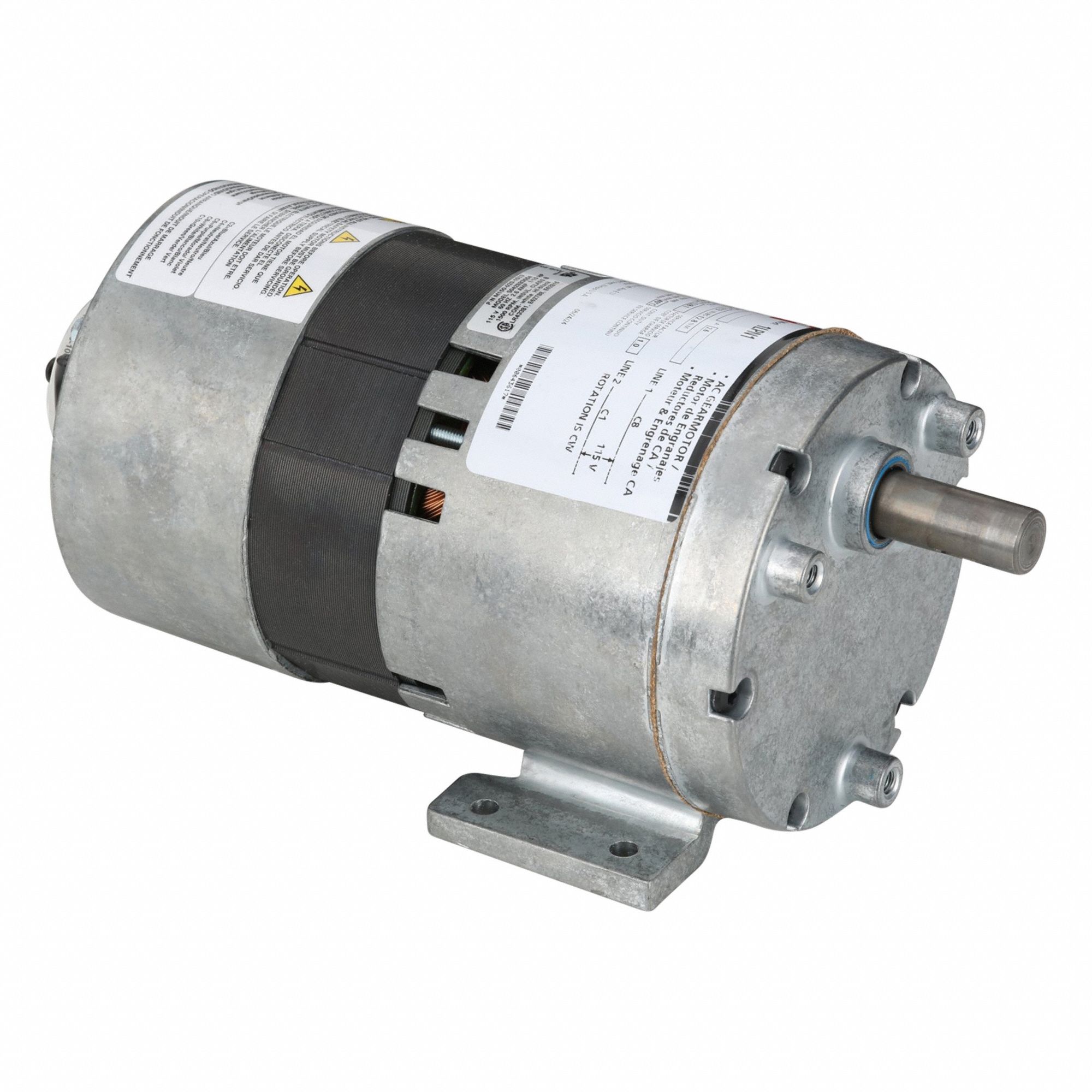 AC Gearmotor: Parallel, Single Output Shaft, Shaded Pole, Open, 13 RPM, 113 in-lb Max Torque