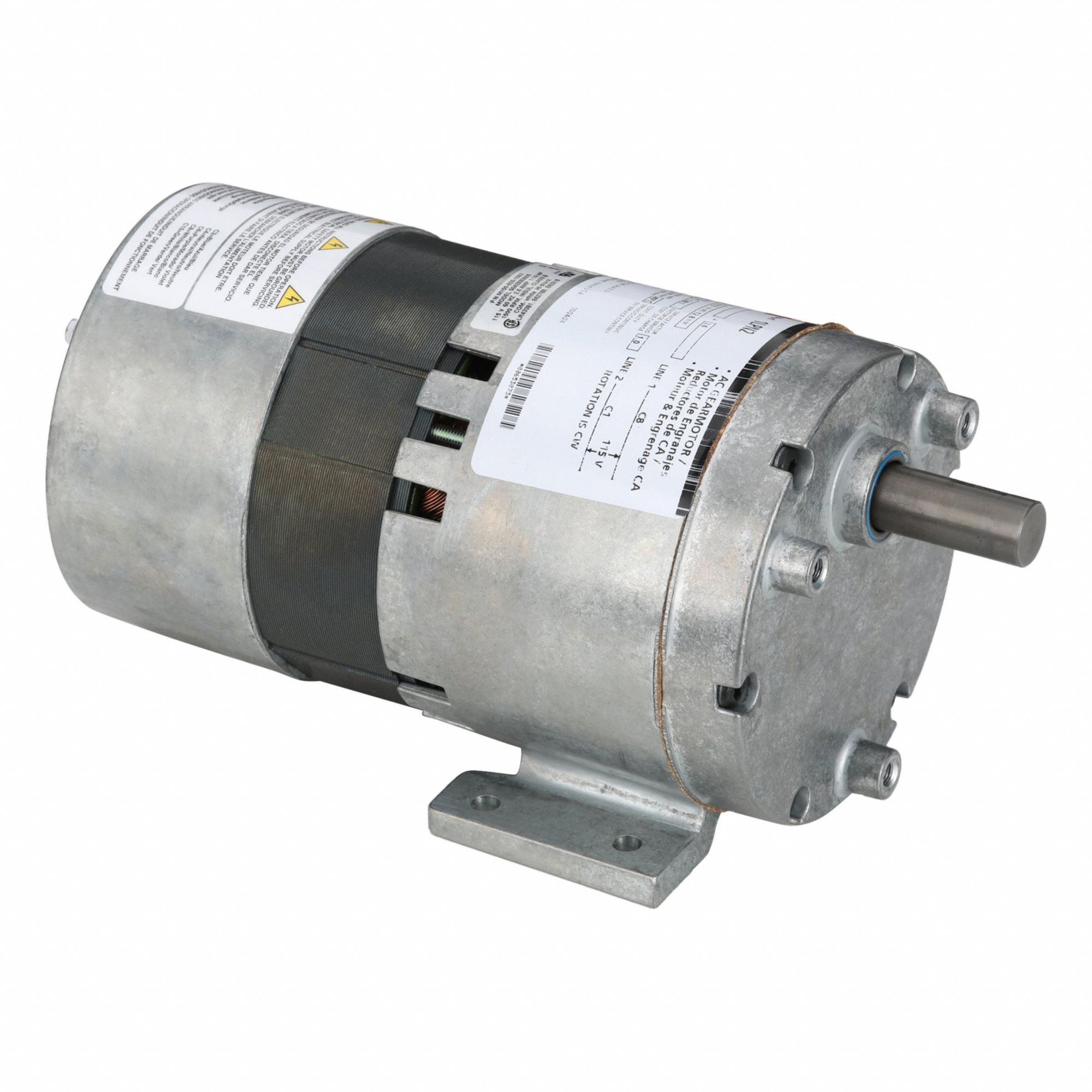 AC Gearmotor: Parallel, Single Output Shaft, Shaded Pole, Open, 13 RPM, 113 in-lb Max Torque