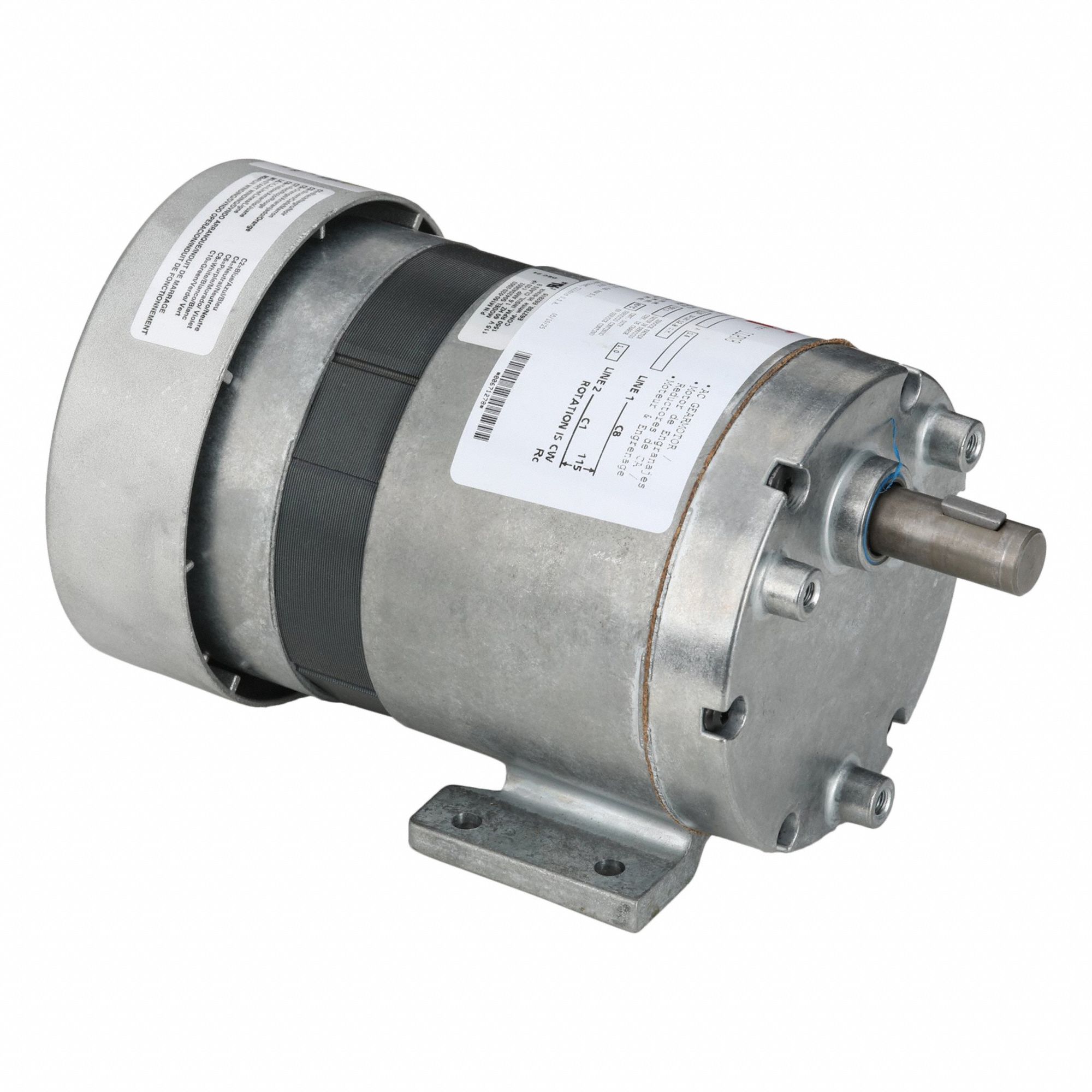 AC Gearmotor: Parallel, Single Output Shaft, Shaded Pole, TEFC, 7 RPM, 113 in-lb Max Torque