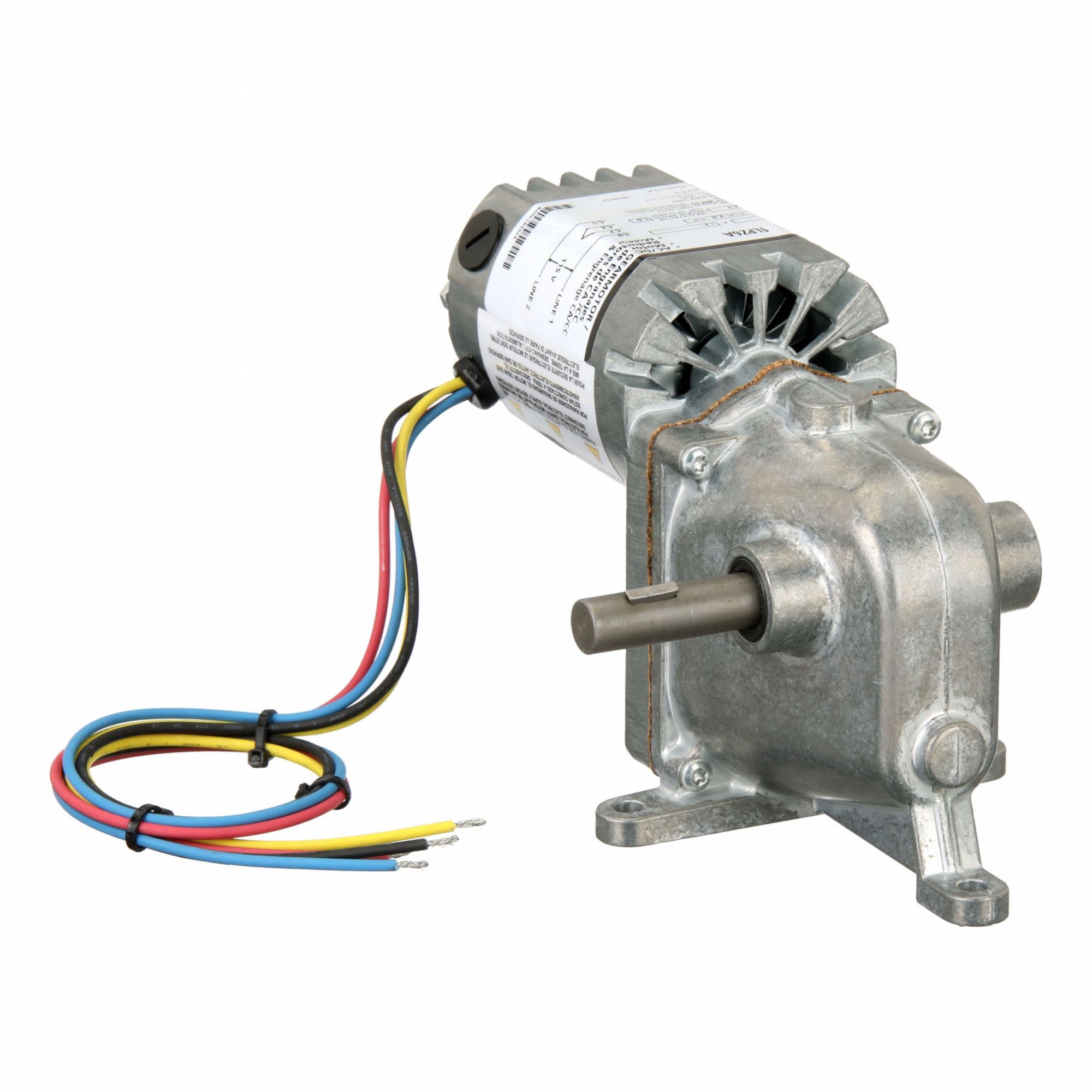 AC/DC Gearmotor: Right Angle, Right Hand, 90 RPM Nameplate Speed, 18 in-lb Max Torque