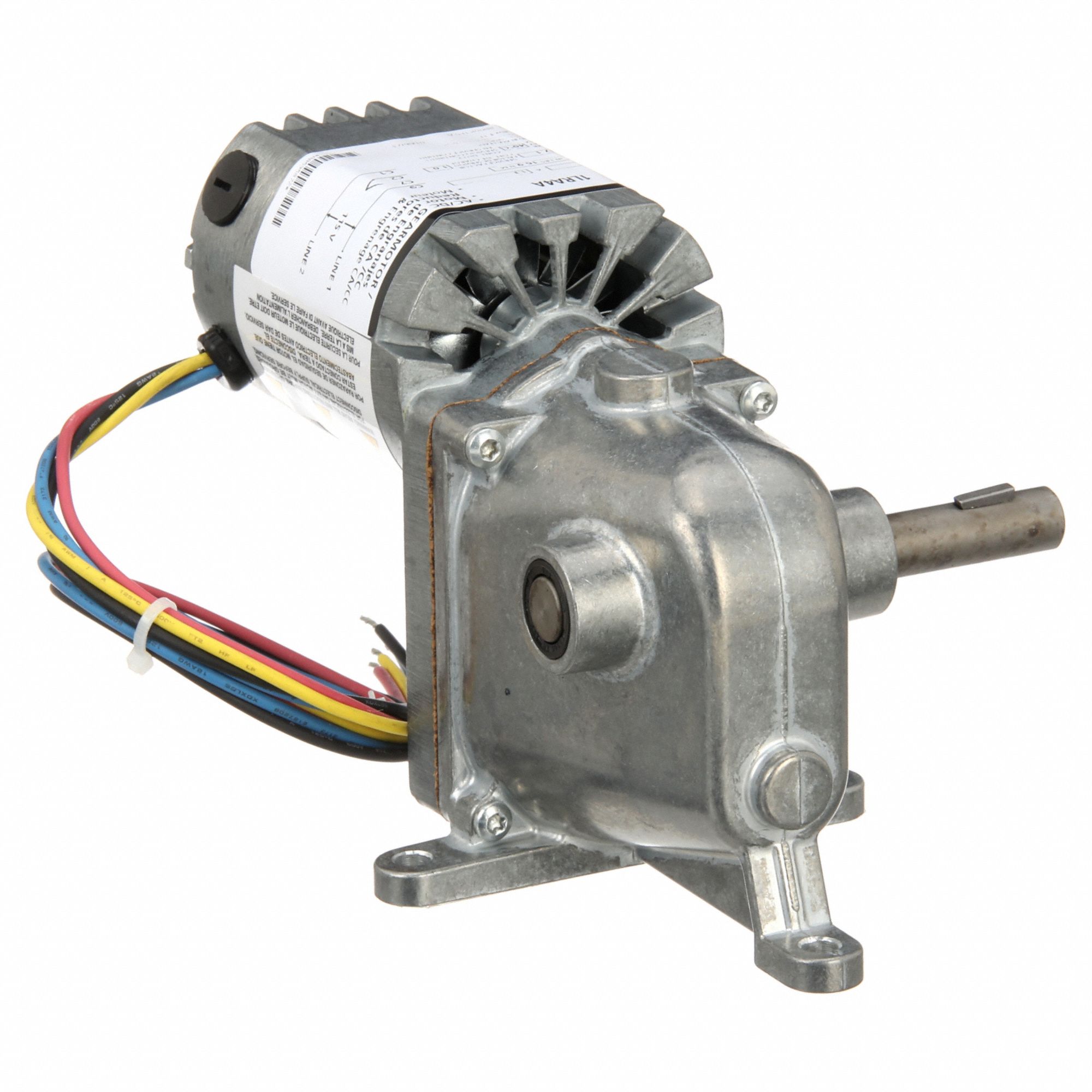 AC/DC Gearmotor: Right Angle, Left Hand, 8 RPM Nameplate Speed, 150 in-lb Max Torque, 115V AC