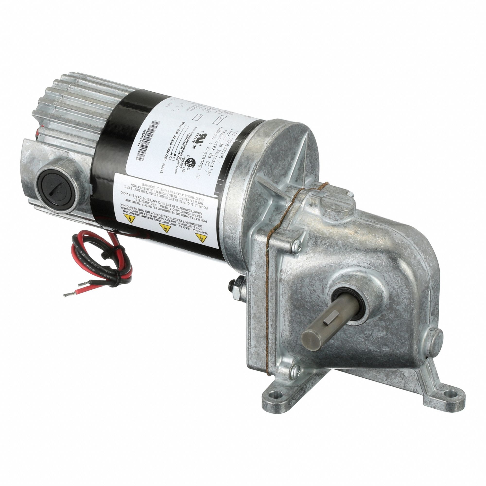 DC Gearmotor: Right Angle, Right Hand, 90V DC, TENV, 3 RPM, 250 in-lb Max Torque, 525:1