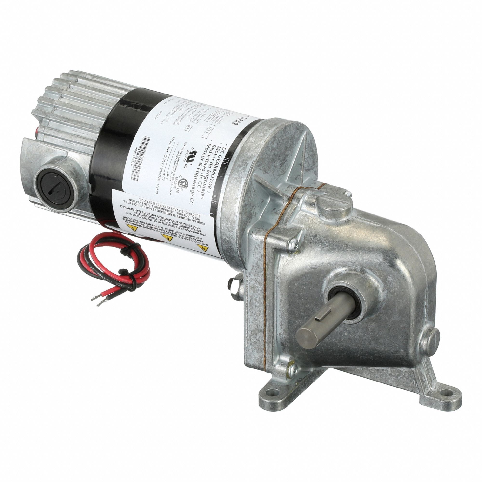 DC Gearmotor: Right Angle, 90V DC, TENV, 6 RPM, 177 in-lb Max Torque, 275:1, 0.59 A, CW/CCW