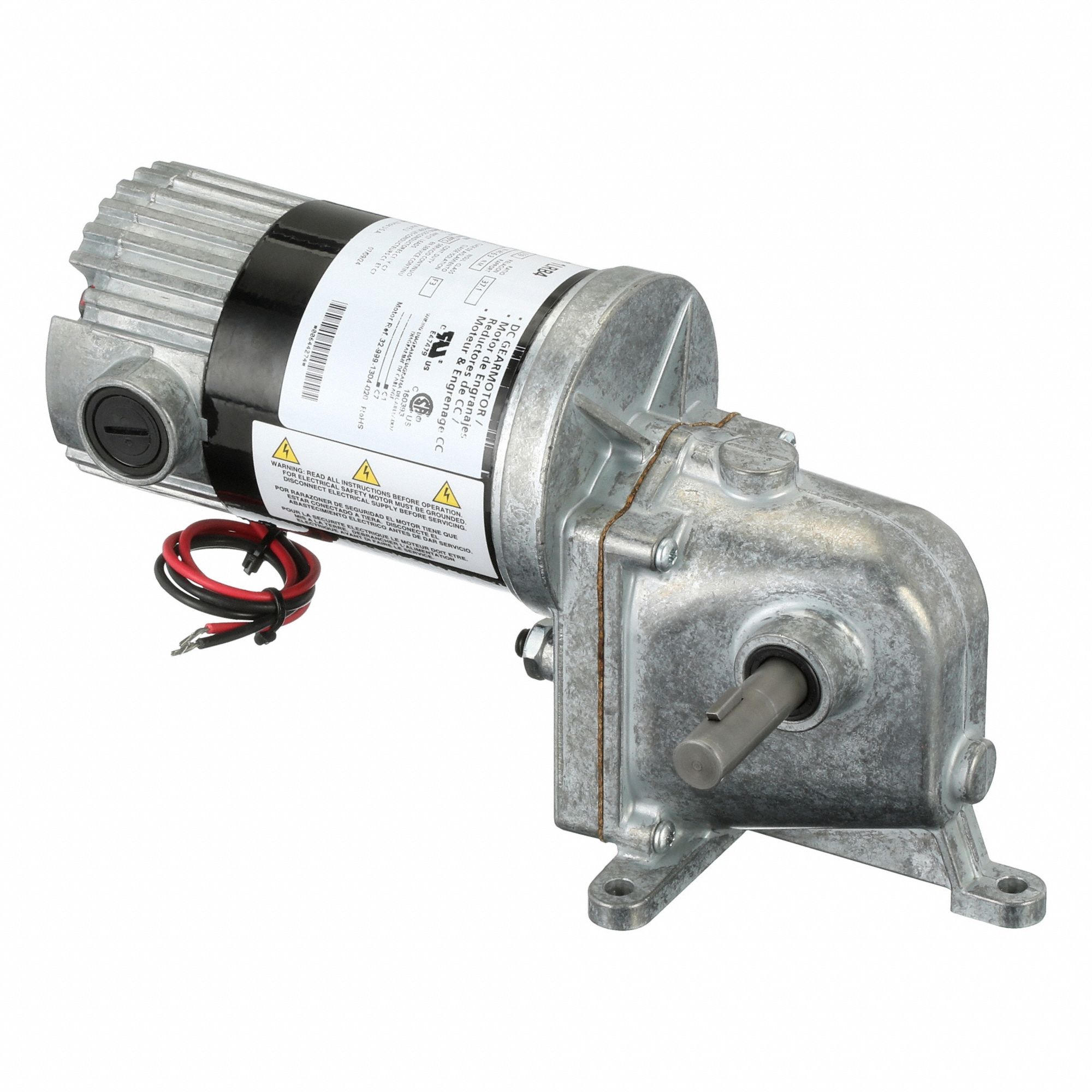 DC Gearmotor: Right Angle, 90V DC, TENV, 45 RPM, 56 in-lb Max Torque, 37:1, 0.59 A, CW/CCW