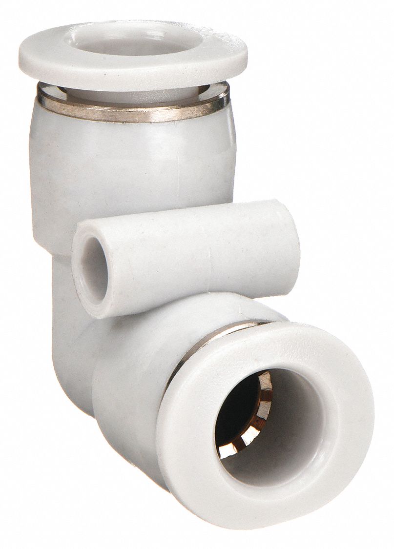 Polybutylene Elbow, 90°, 1/4" Tube Size White M20400400