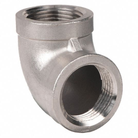 304 Stainless Steel, 1 1/4 in x 1 1/4 in Fitting Pipe Size, 90