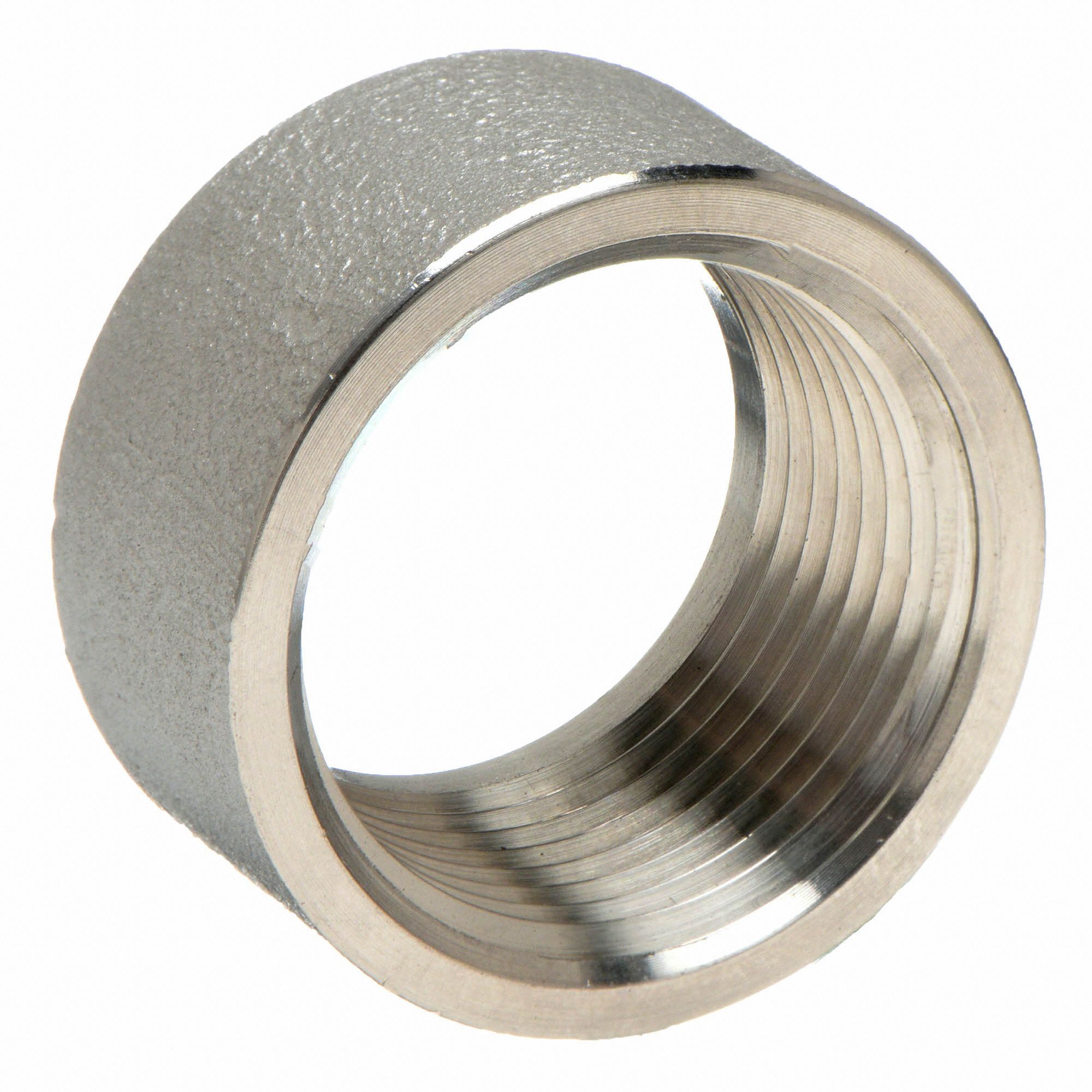 GRAINGER APPROVED Half Coupling 304 Stainless Steel, 1/8 in x 1/8 in