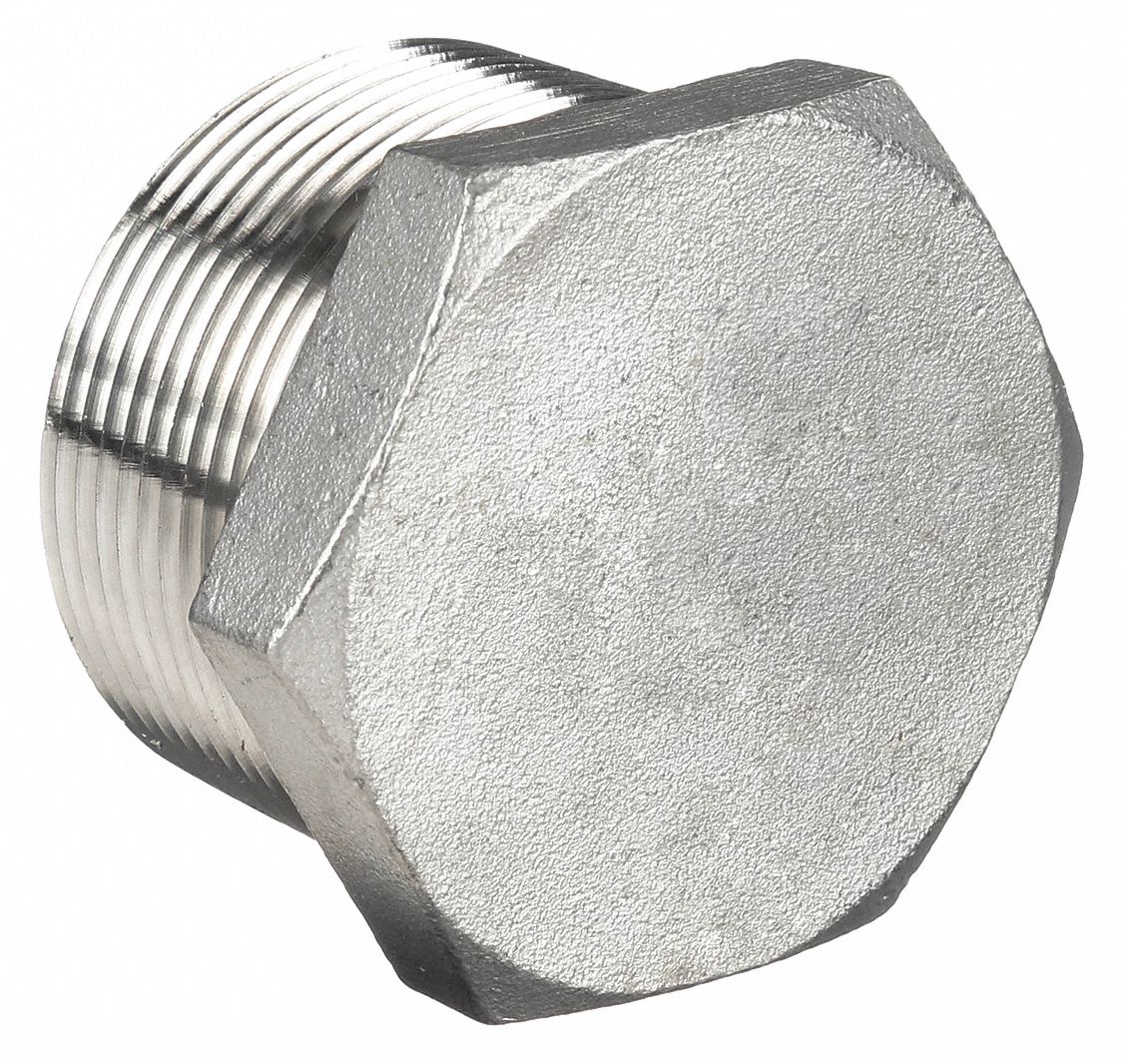 HEX HEAD PLUG: 304 STAINLESS STEEL, 1¼ IN FITTING PIPE SIZE, MALE NPT, CLASS 150