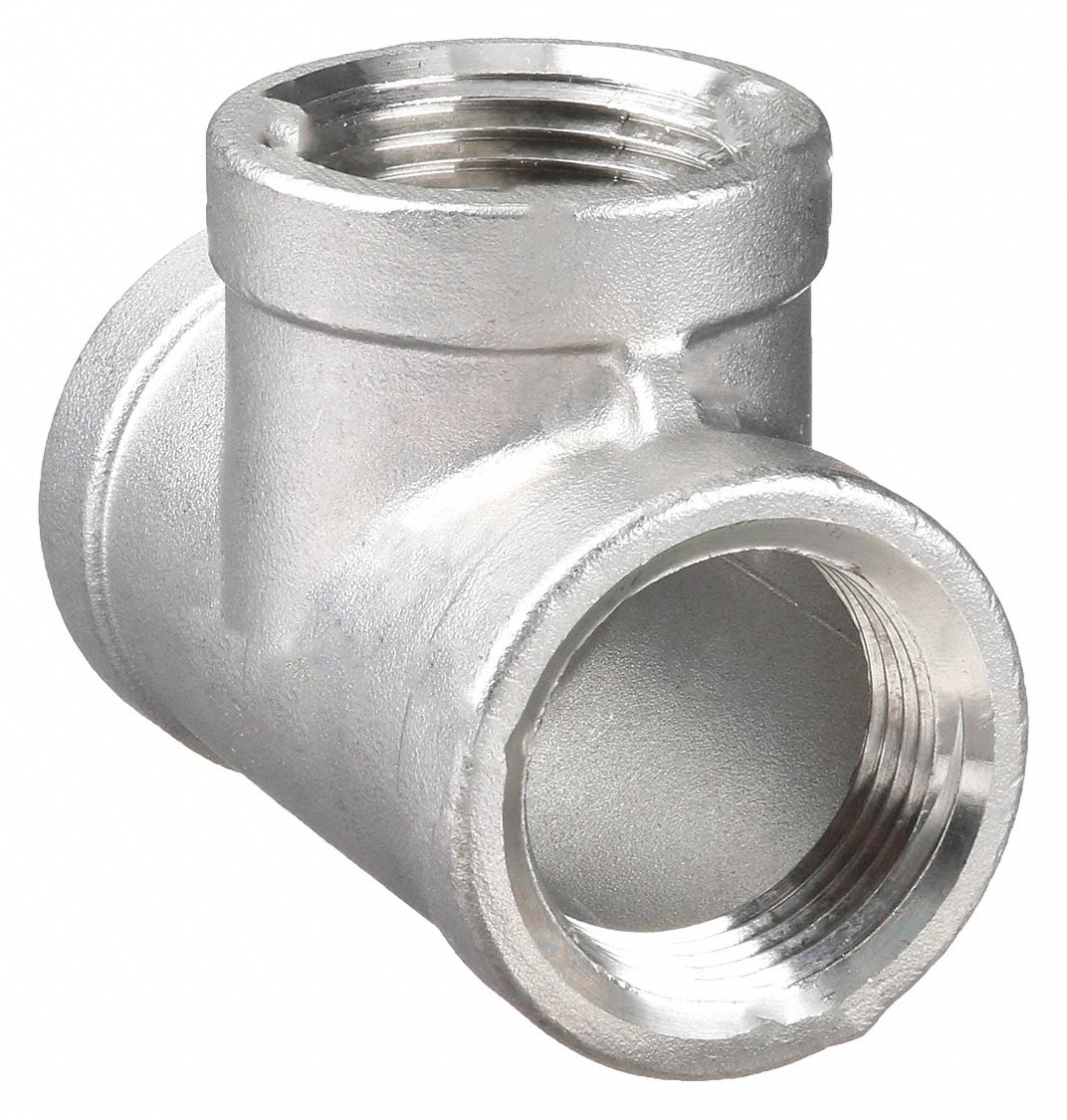 TEE: 304 STAINLESS STEEL, 1 IN X 1 IN X 1 IN FITTING, FEMALE NPT X FEMALE NPT X FEMALE NPT