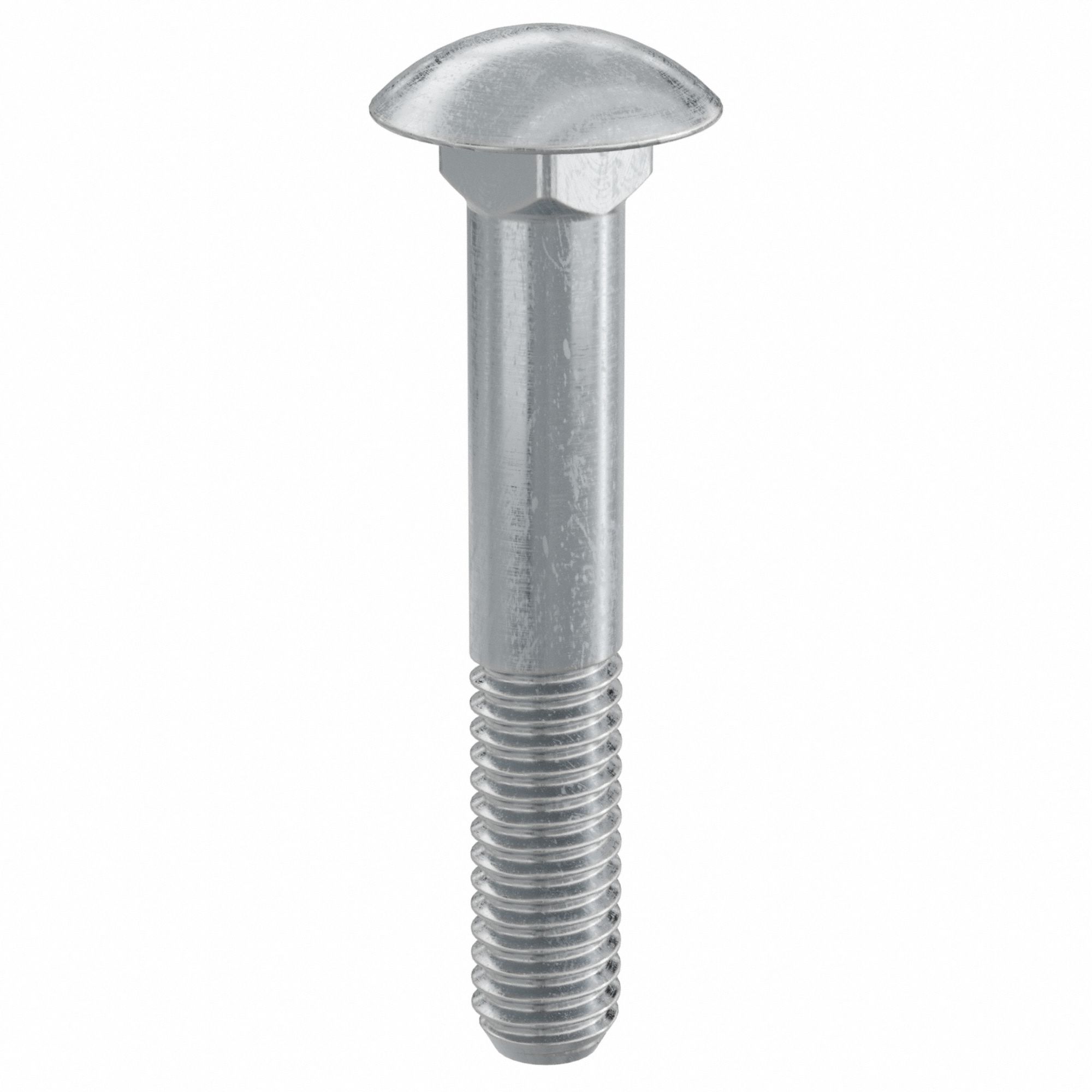 CARRIAGE BOLT, SQUARE, STEEL, GRADE 2, ZINC PLATED, 5/16"-18 THREAD, 2 IN L, INCH, 100 PK