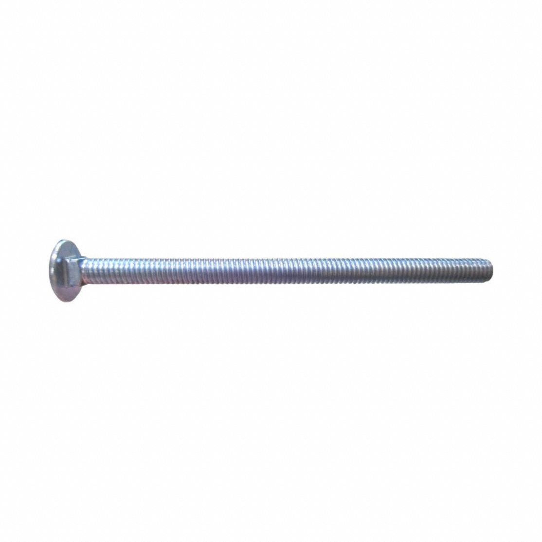 Carriage Bolt: Square Neck, 5/16"-18 Thread Size, 5 in lg, Steel, Grade 2, Zinc-Plated, 50 PK